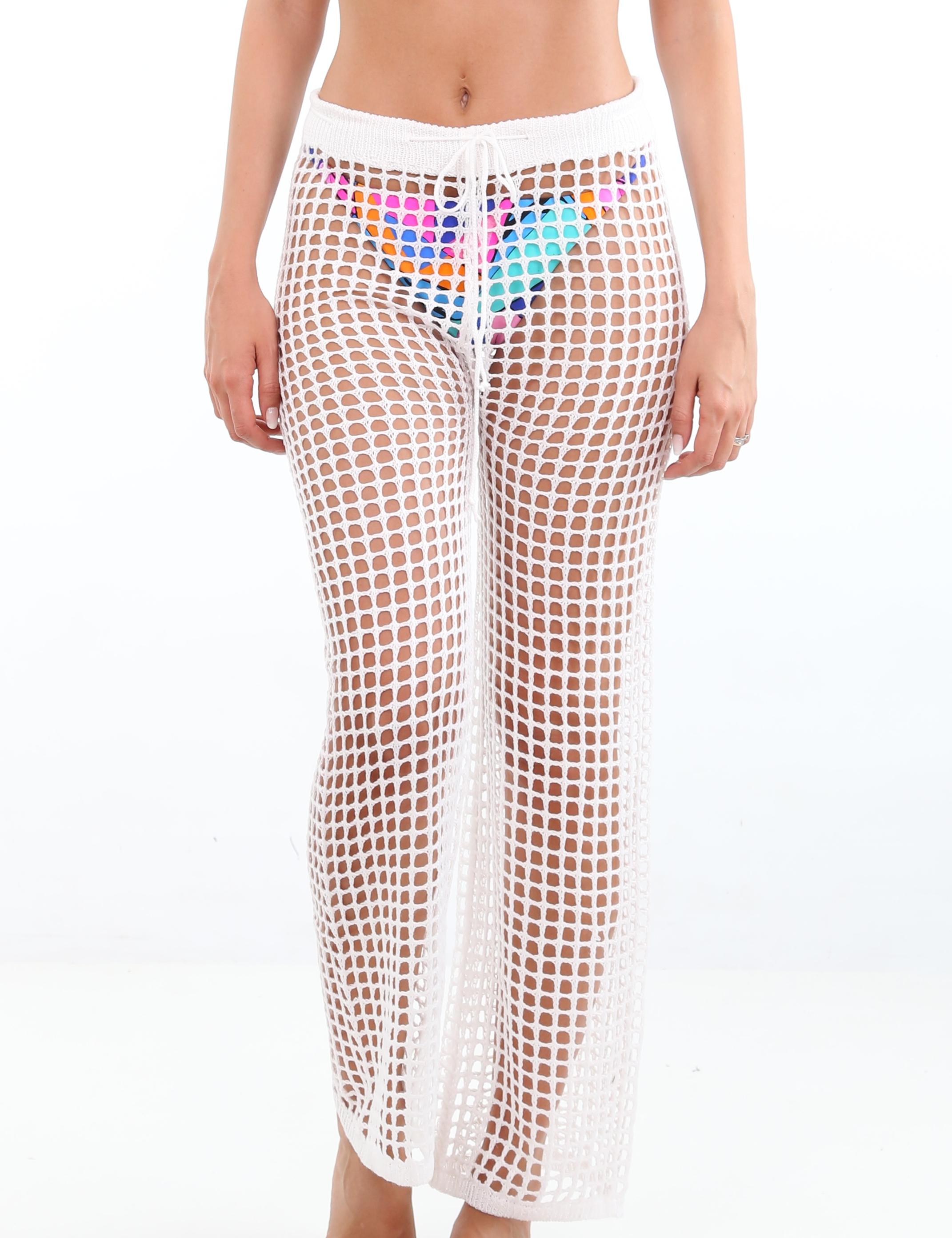SALIDA PLAYA ALGODÓN MUJER SAMIA BLANCO TIPO PANTALÓN - 2