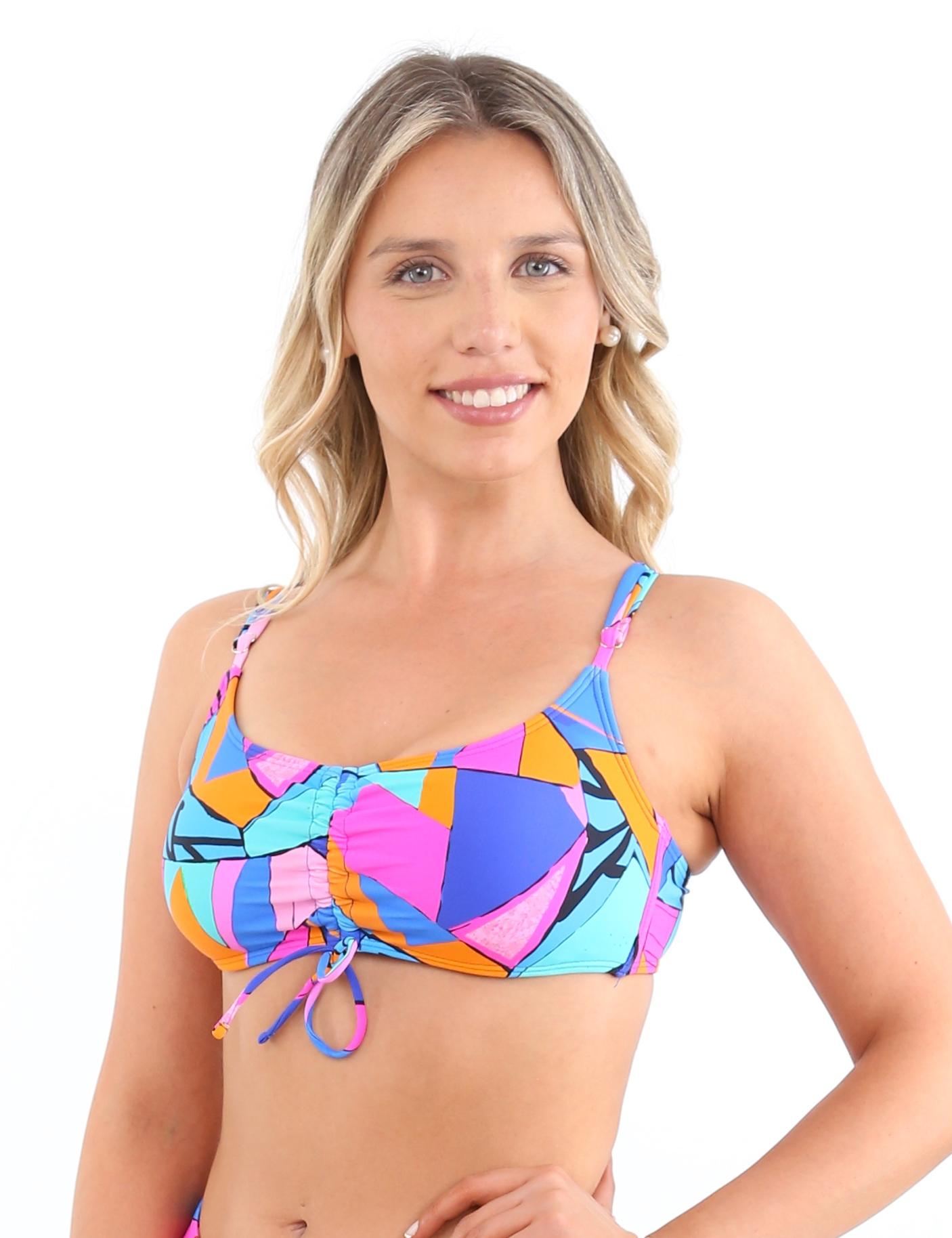 TOP LICRA MUJER SAMIA AZUL BIKINI CON AMARRAS ESTAMPADO - 2