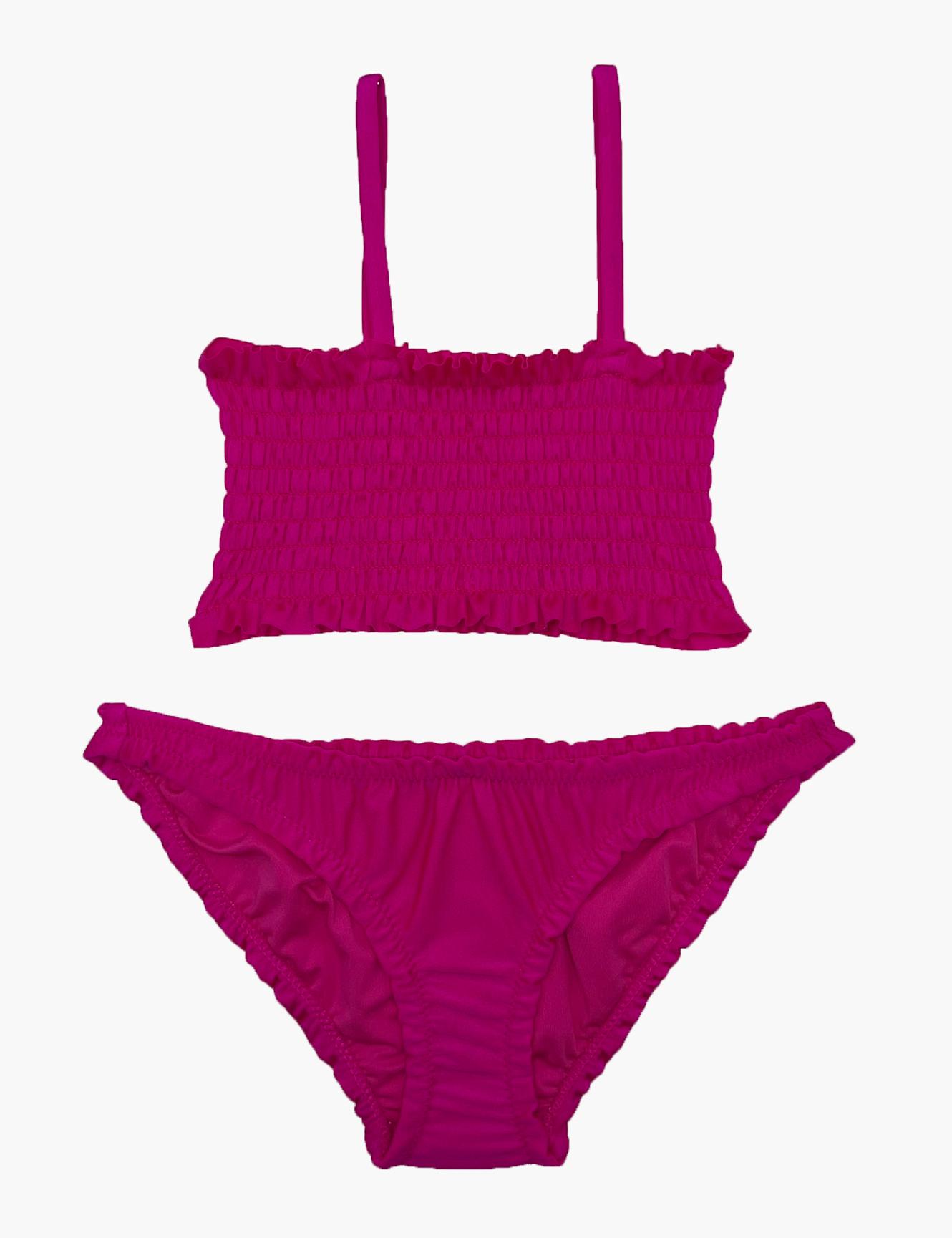 TRAJE BAÑO LICRA NIÑA SAMIA FUCSIA DOS PIEZAS - 1