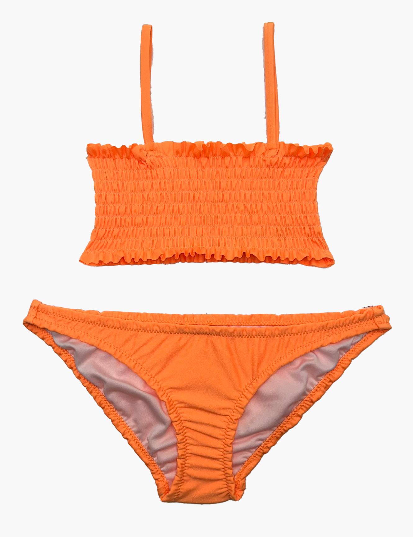 TRAJE BAÑO LICRA NIÑA SAMIA NARANJA DOS PIEZAS - 1