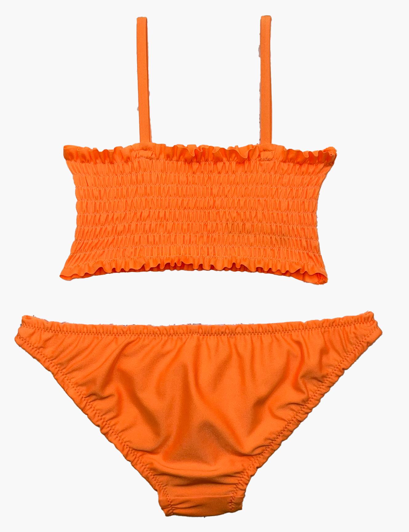 TRAJE BAÑO LICRA NIÑA SAMIA NARANJA DOS PIEZAS - 2