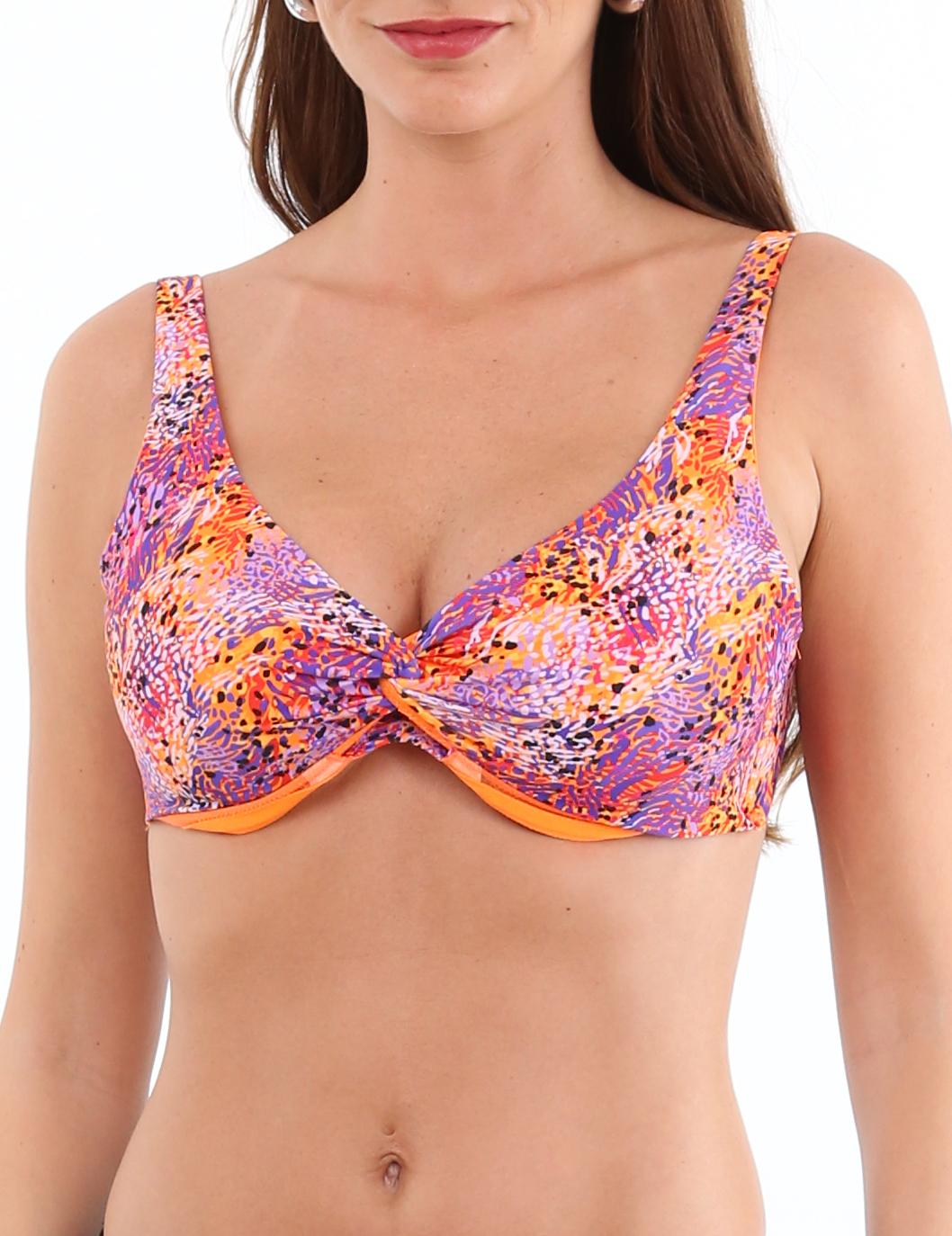 SOSTÉN LICRA MUJER SAMIA MULTICOLOR BIKINI TORCIDO ESTAMPADO NARANJA - 1