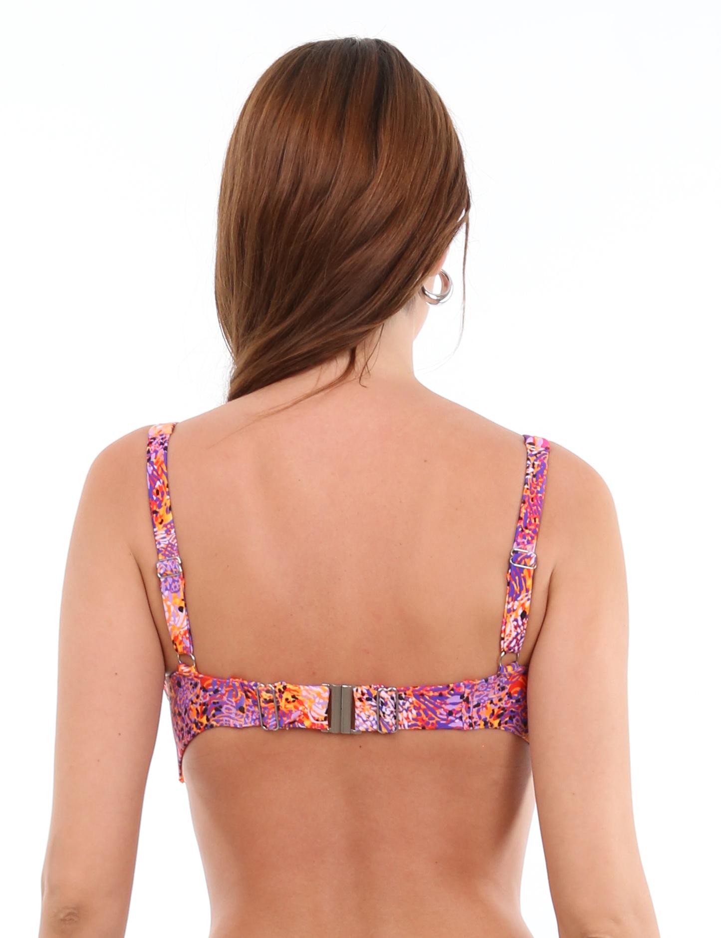 SOSTÉN LICRA MUJER SAMIA MULTICOLOR BIKINI TORCIDO ESTAMPADO NARANJA - 3