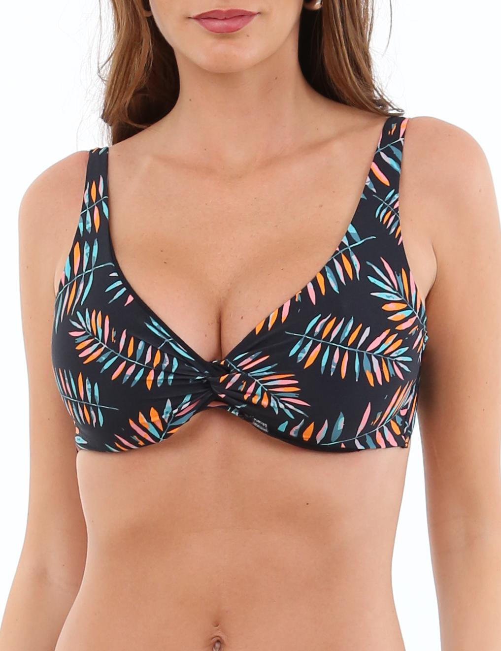 SOSTÉN LICRA MUJER SAMIA NEGRO BIKINI TORCIDO ESTAMPADO - 1