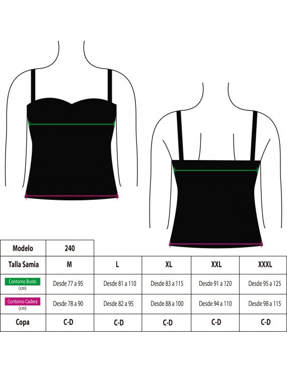 POLERA TANKINI REDUCTOR NEGRO - NEGRO - L - 3