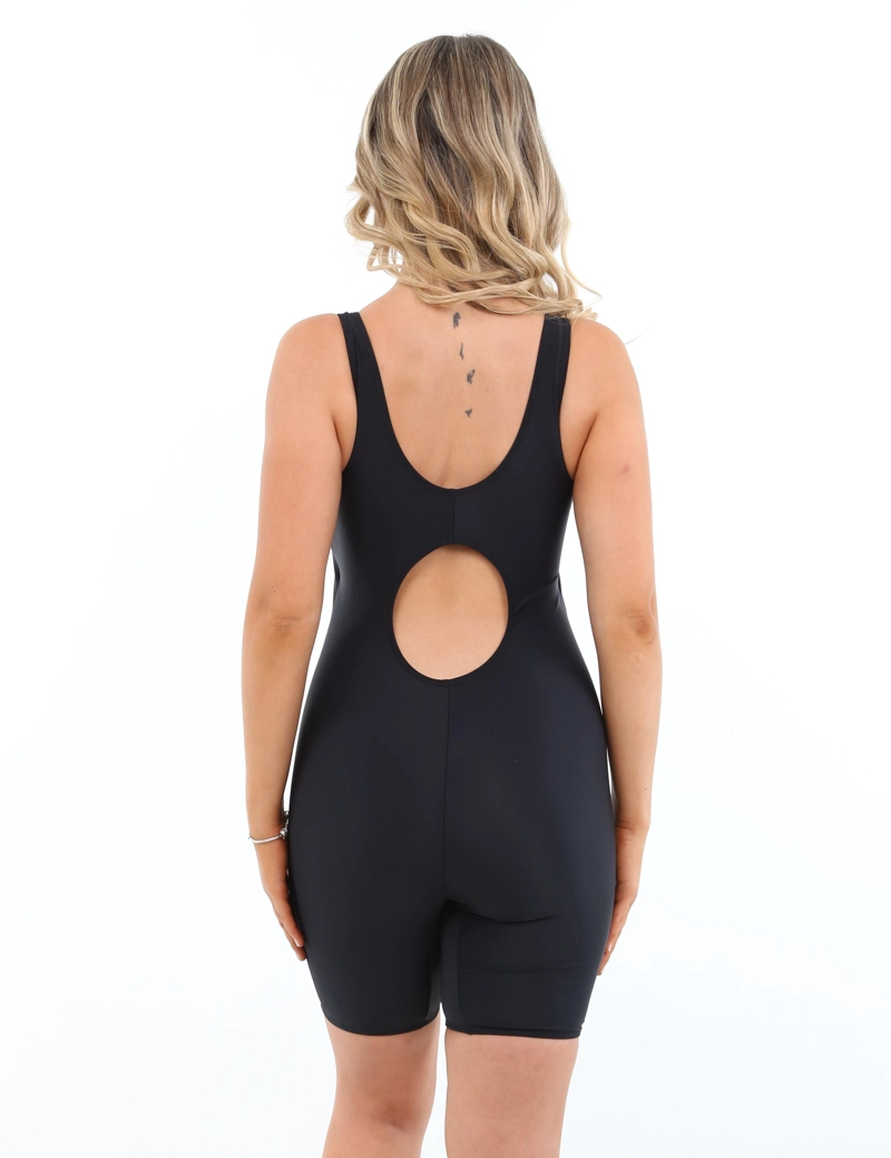 TRAJE DE BAÑO DEPORTIVO NATACION PIERNA LARGA NEGRO - NEGRO - M - 2
