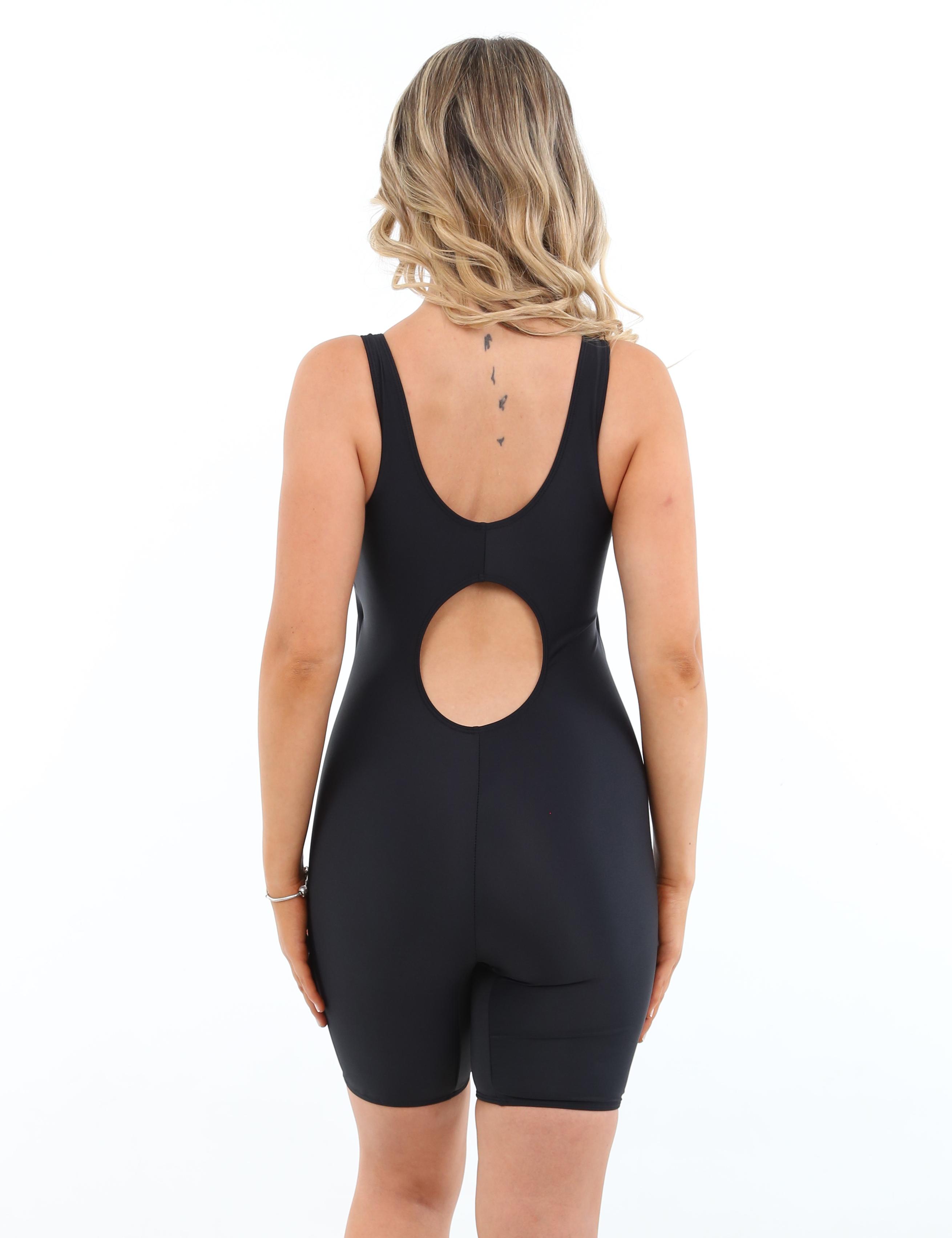 TRAJE DE BAÑO DEPORTIVO NATACION PIERNA LARGA NEGRO - NEGRO - M - 2