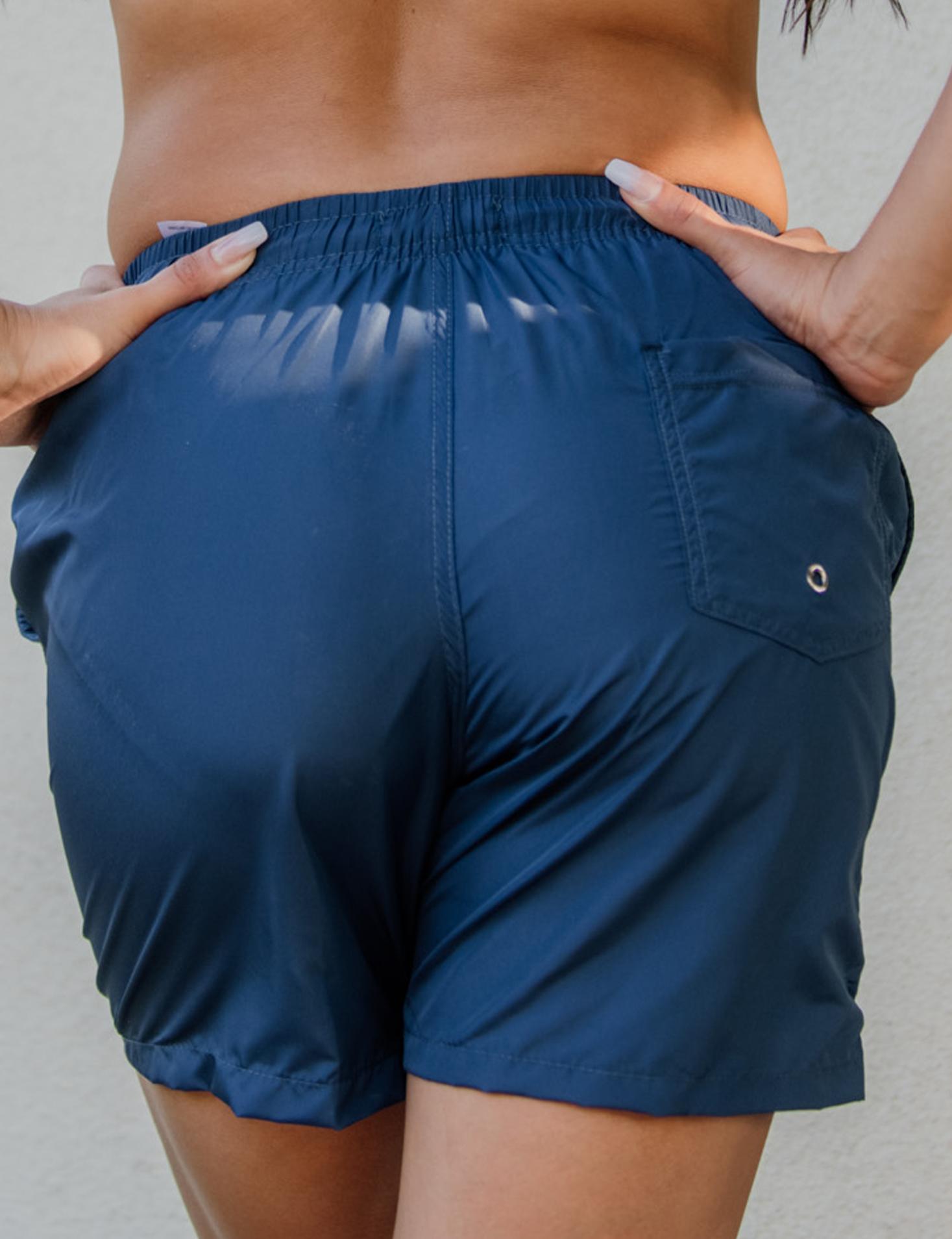 TRAJE DE BAÑO SHORT LARGO AZUL MARINO MUJER - 2