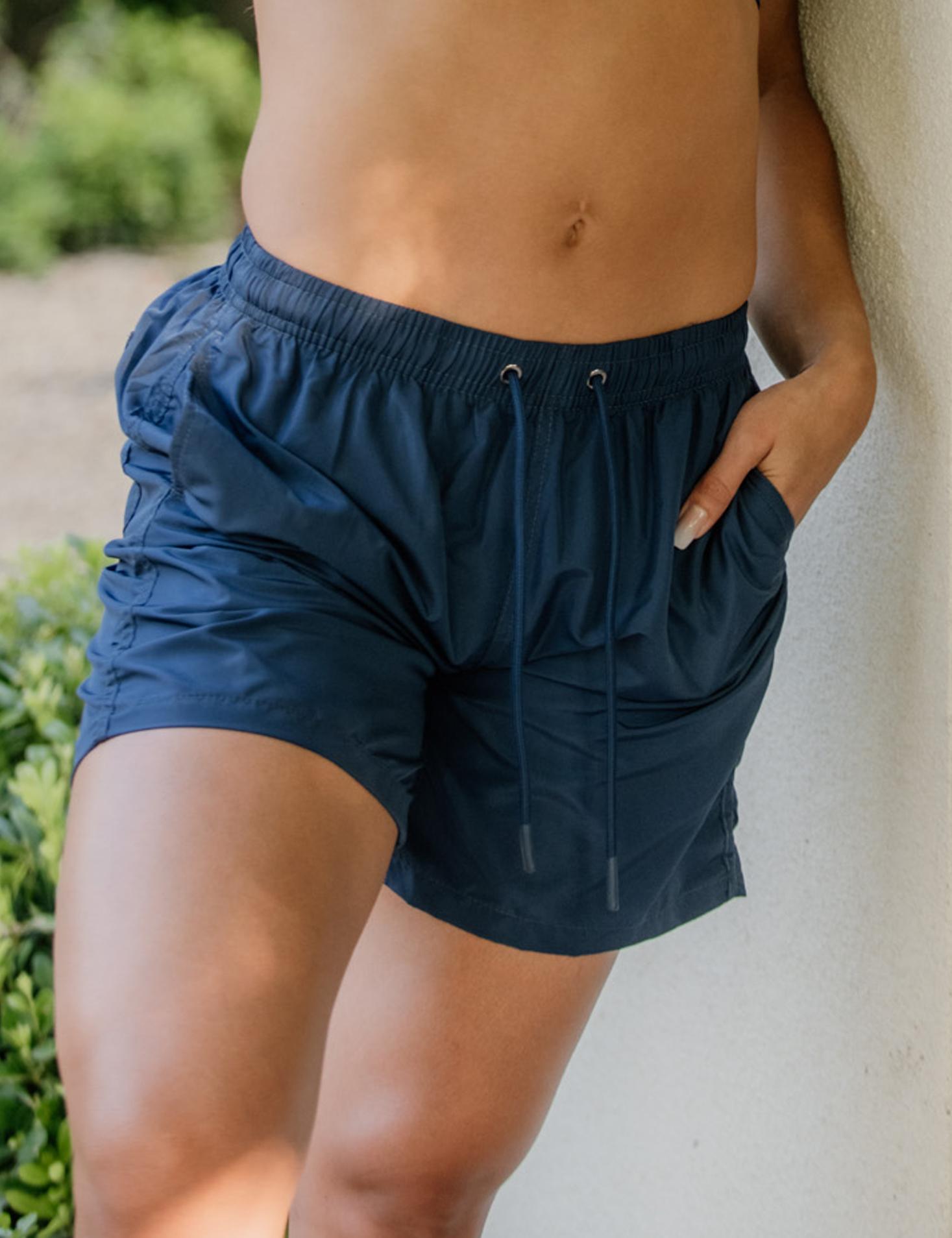 TRAJE DE BAÑO SHORT LARGO AZUL MARINO MUJER - 4