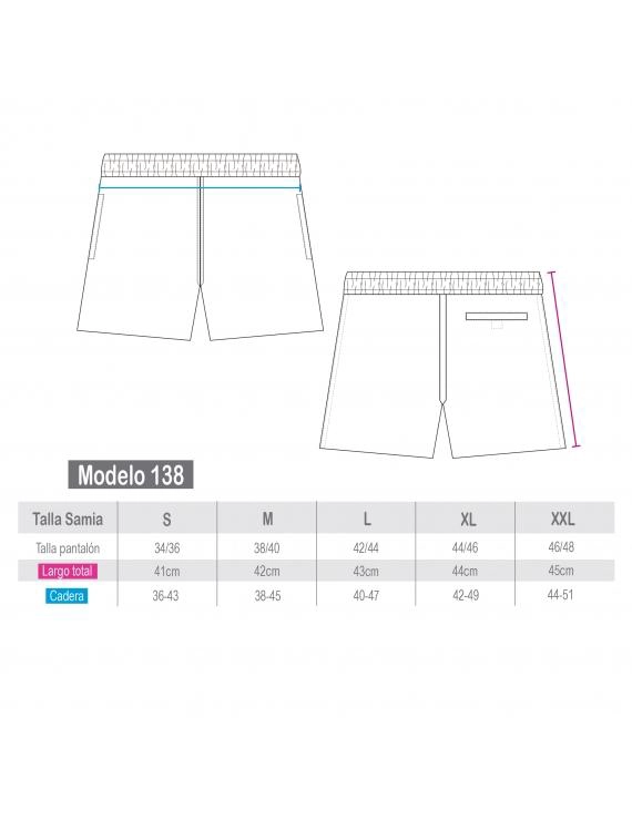 TRAJE DE BAÑO SHORT LARGO AZUL MARINO MUJER - 7