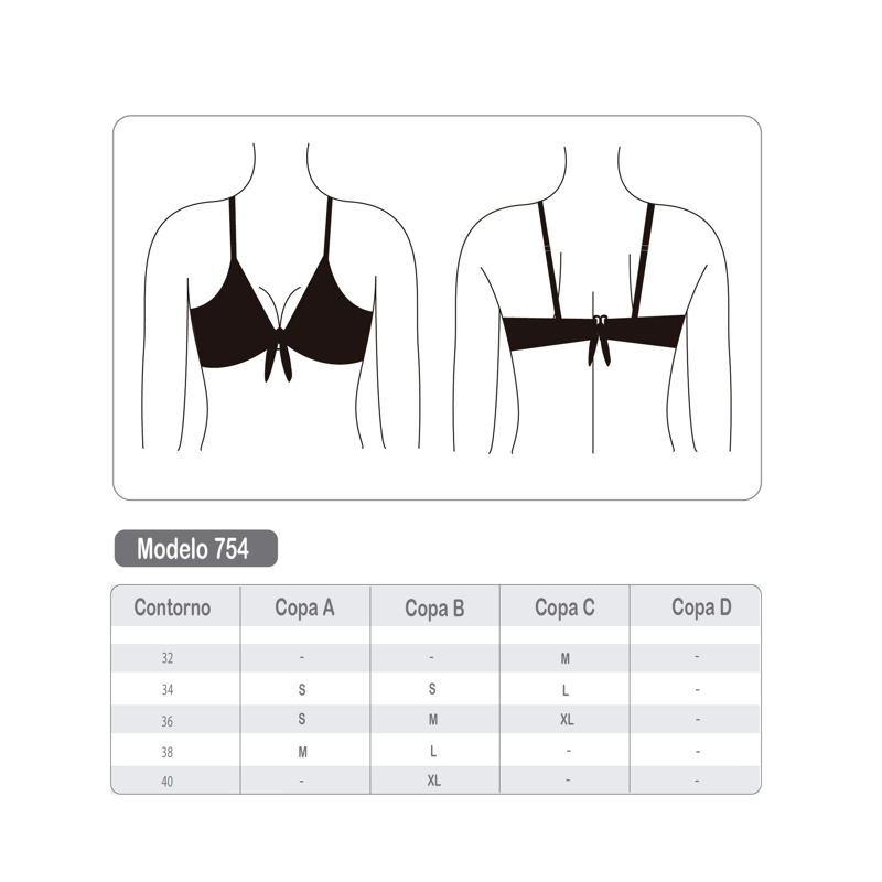 BIKINI TRIANGULO CON NUDO ESTAMPADO NEGRO - 3
