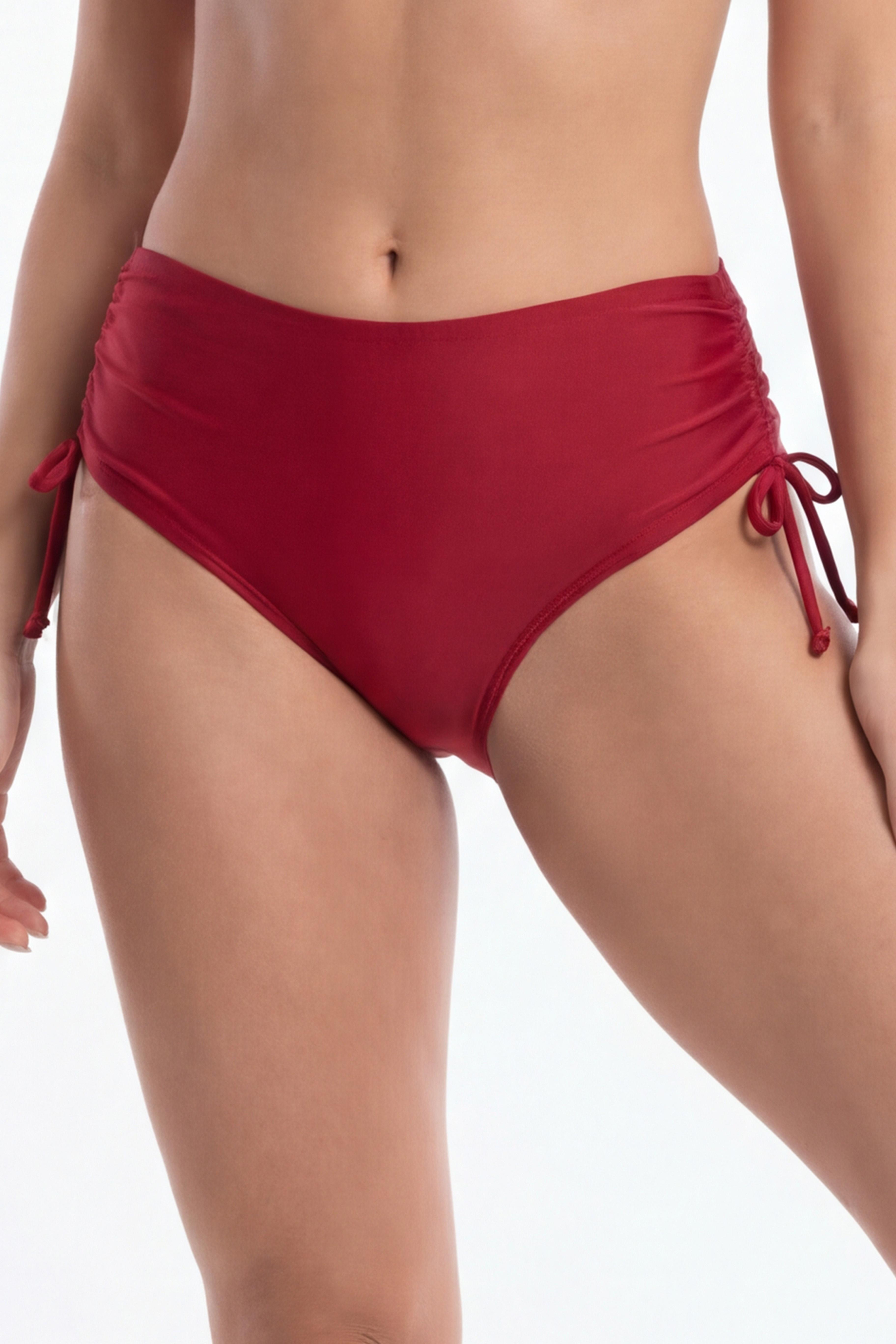 BIKINI CALZON AJUSTABLE CADERAS ROJO BRILLANTE - 1