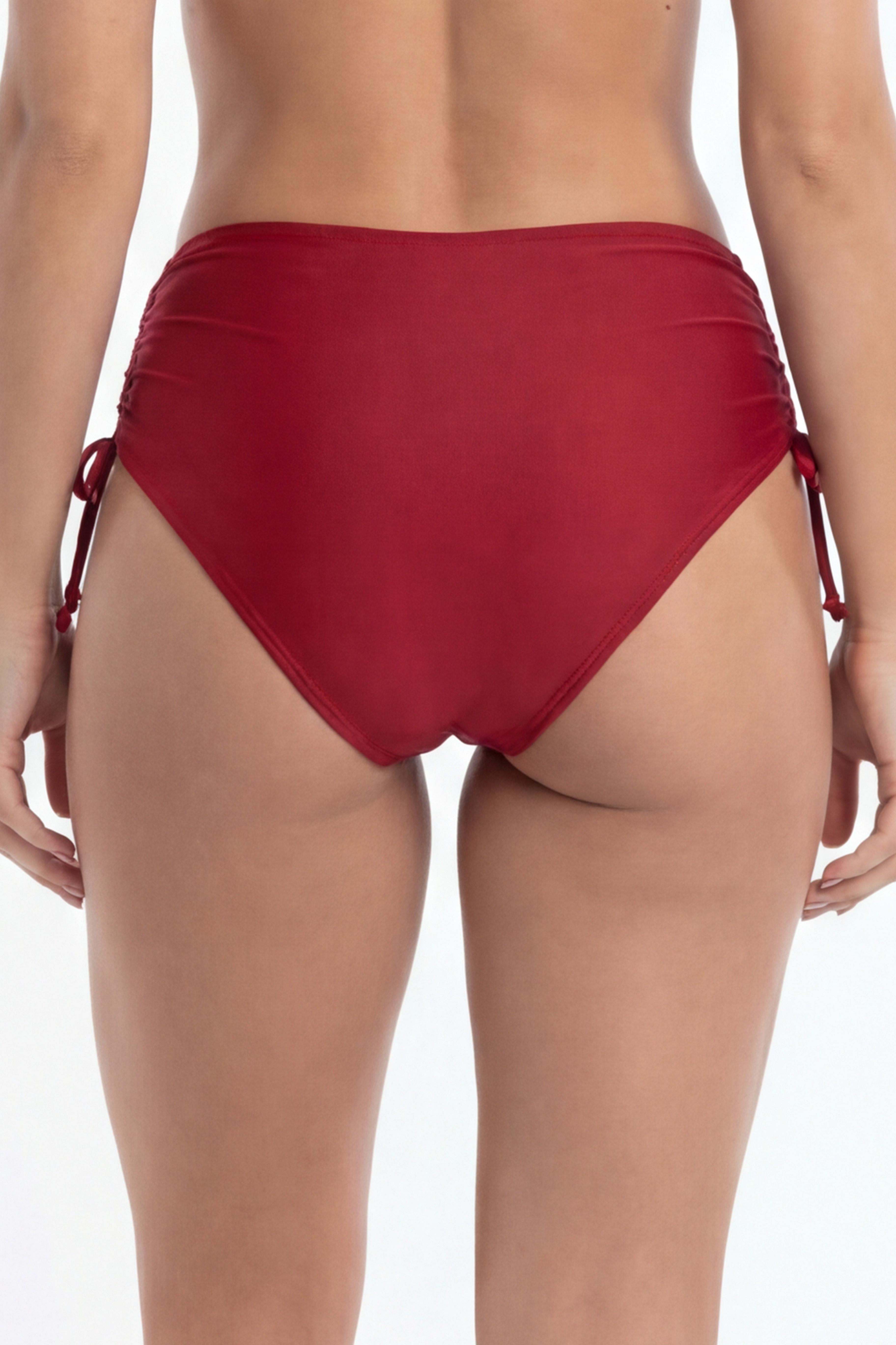 BIKINI CALZON AJUSTABLE CADERAS ROJO BRILLANTE - 2