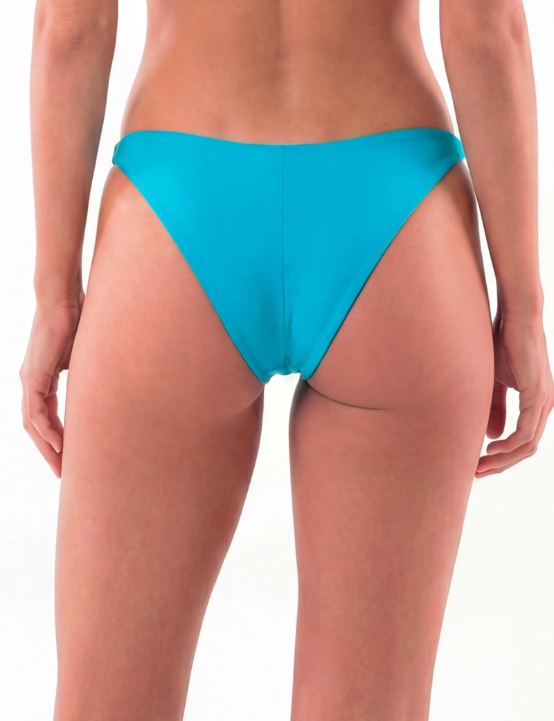BIKINI MUJER CALZON TANGA LATERALES DELGADOS TURQUESA - 2