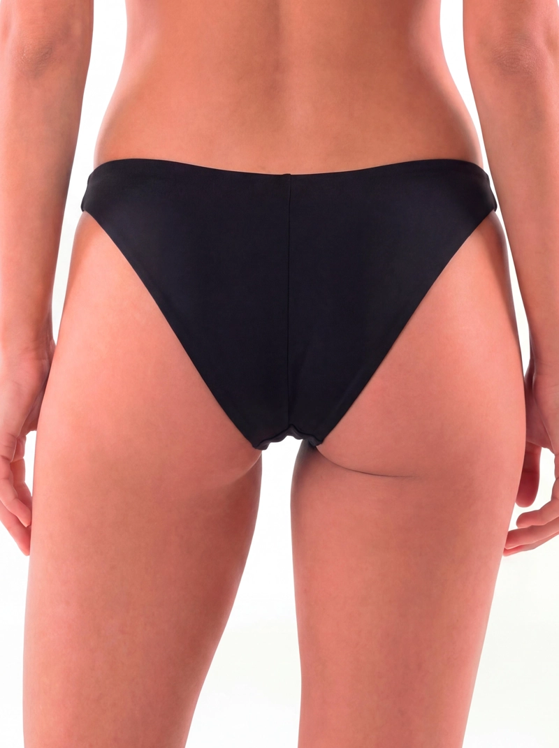 BIKINI MUJER CALZON TANGA LATERALES DELGADOS NEGRO - 2
