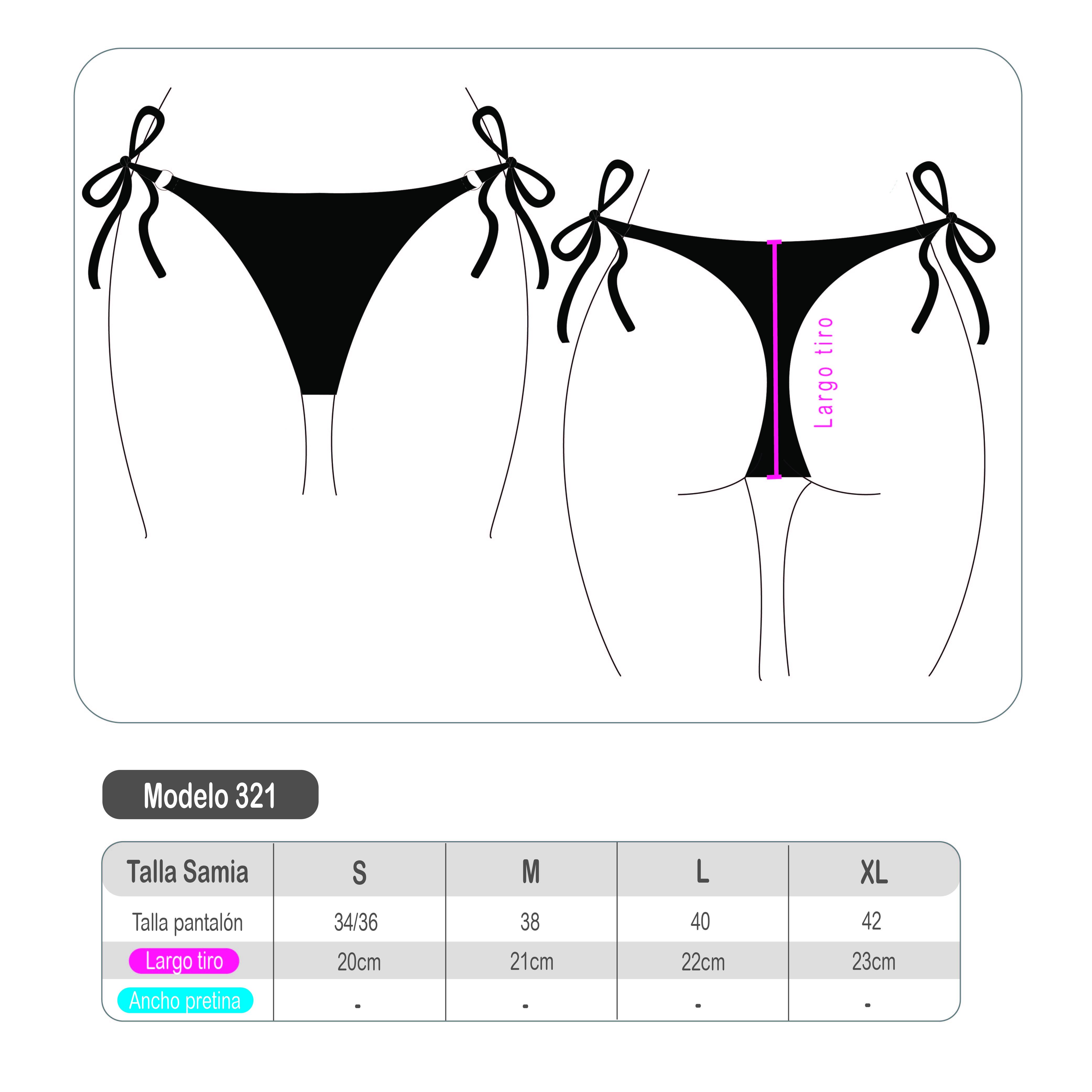 BIKINI CALZON COLALESS BASICO CON AMARRAS ESTAMPADO CORAL - 3