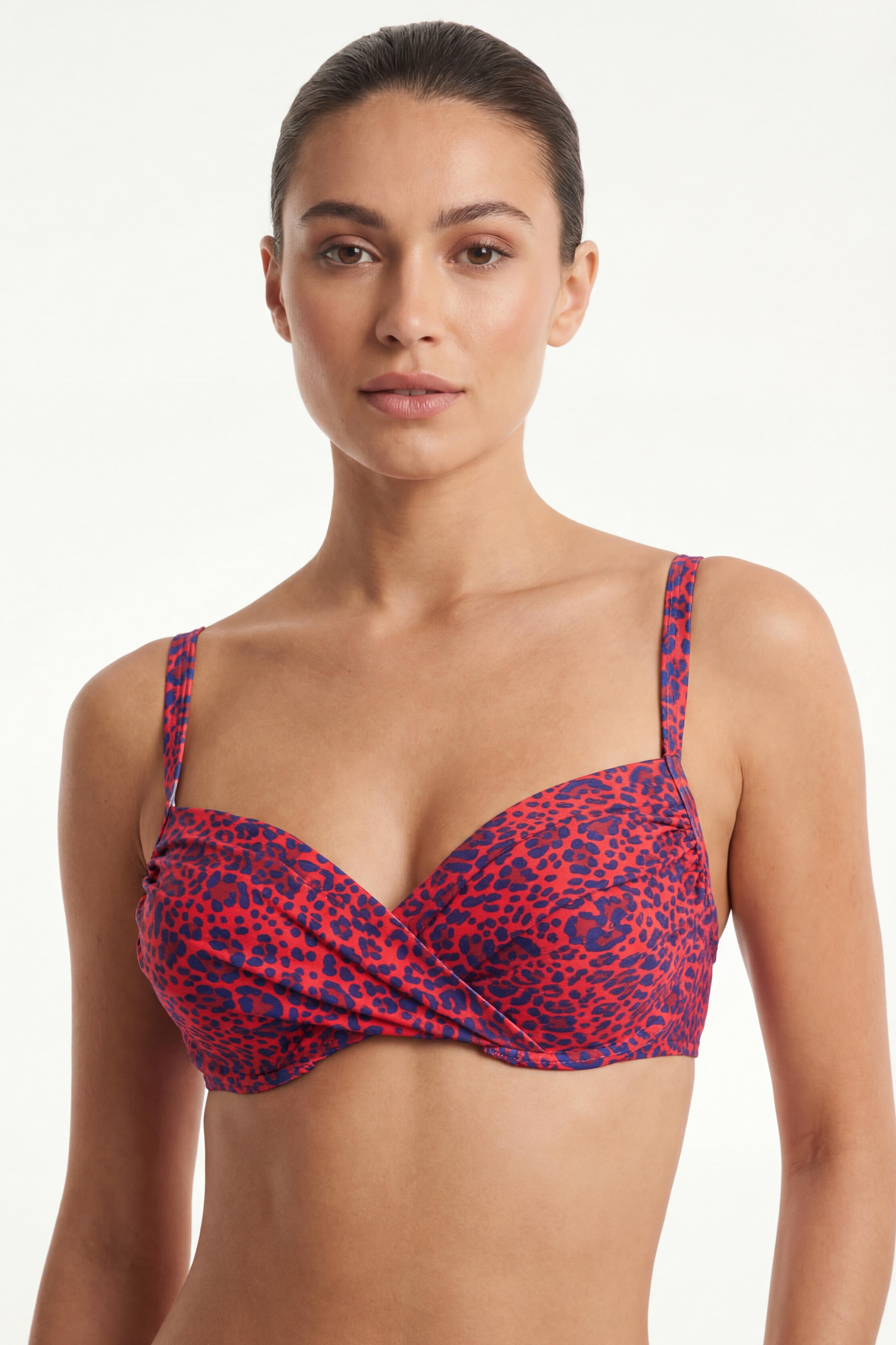 BIKINI ESTILO SOSTE N TORCIDO COPA C ANIMAL PRINT BRILLANTE - 1
