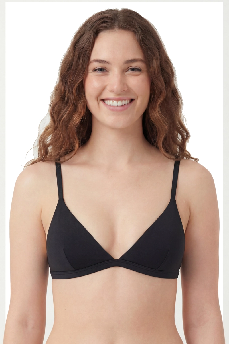 BIKINI TRIANGULO BASICO AJUSTABLE NEGRO - 1