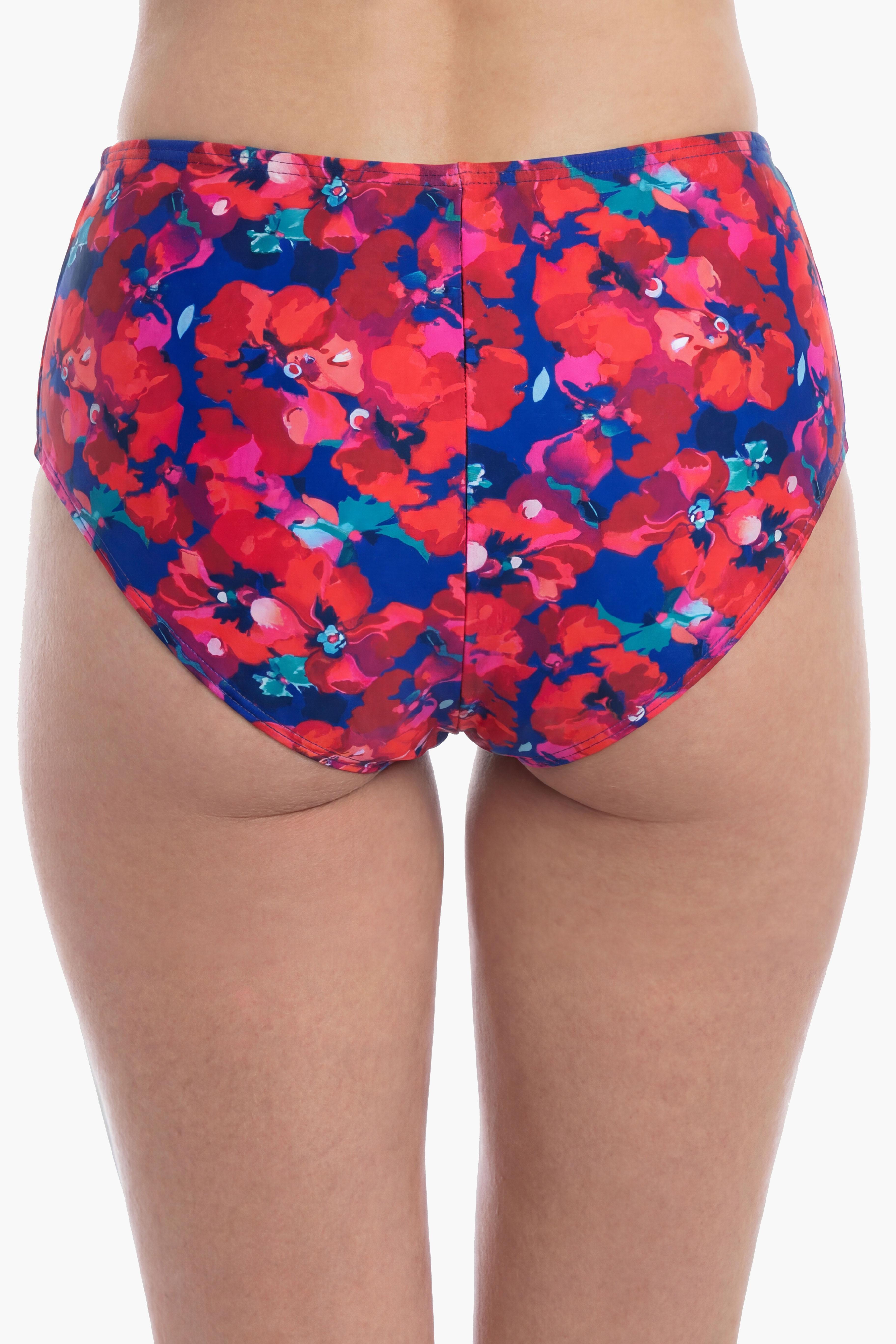 BIKINI CALZON CON AMARRA ESTAMPADO BRILLANTE ROJO - 2