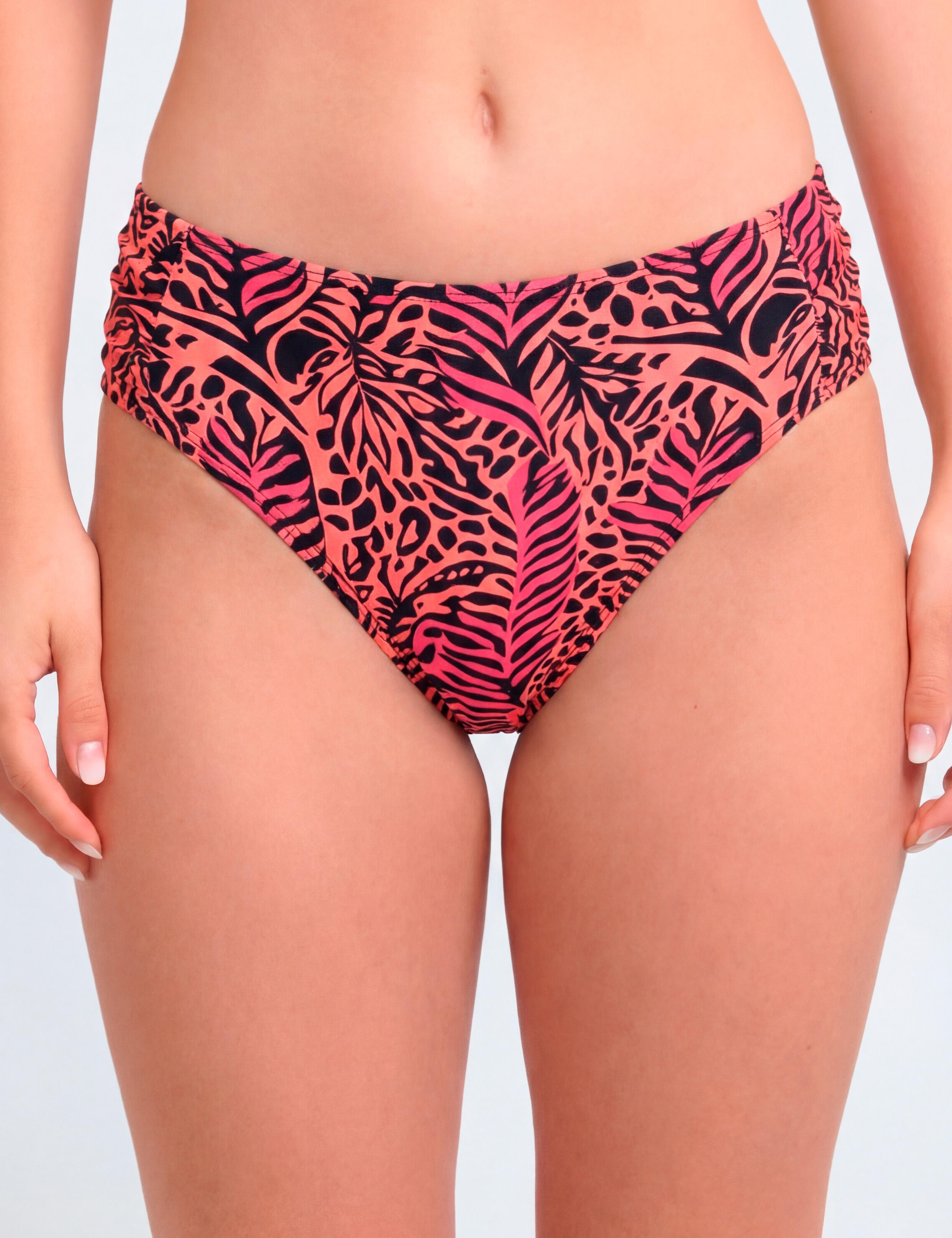 BIKINI CLASICO COSTADOS DRAPEADOS ESTAMPADO NEGRO - MULTICOLOR - 16 - 1