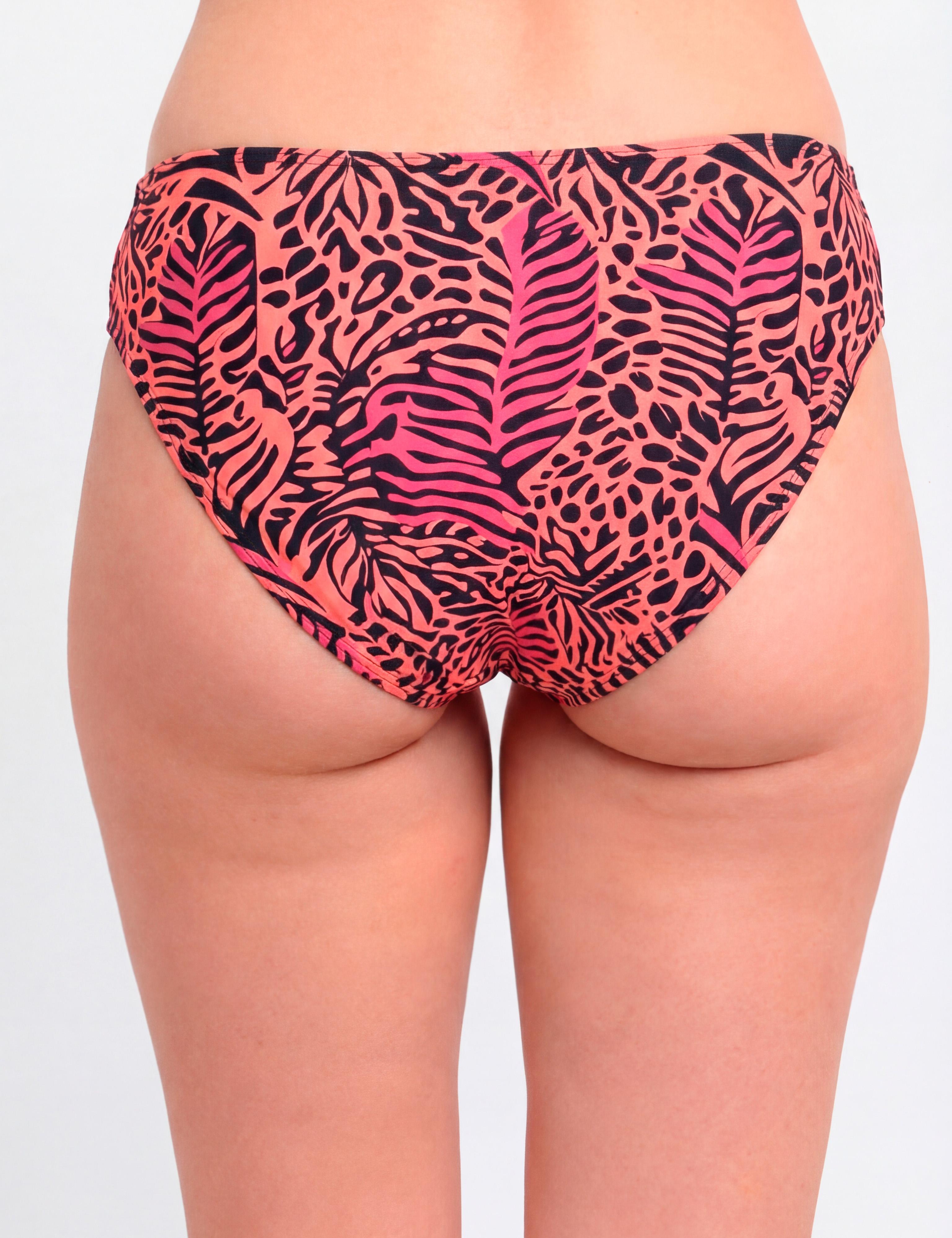 BIKINI CLASICO COSTADOS DRAPEADOS ESTAMPADO NEGRO - MULTICOLOR - 16 - 2