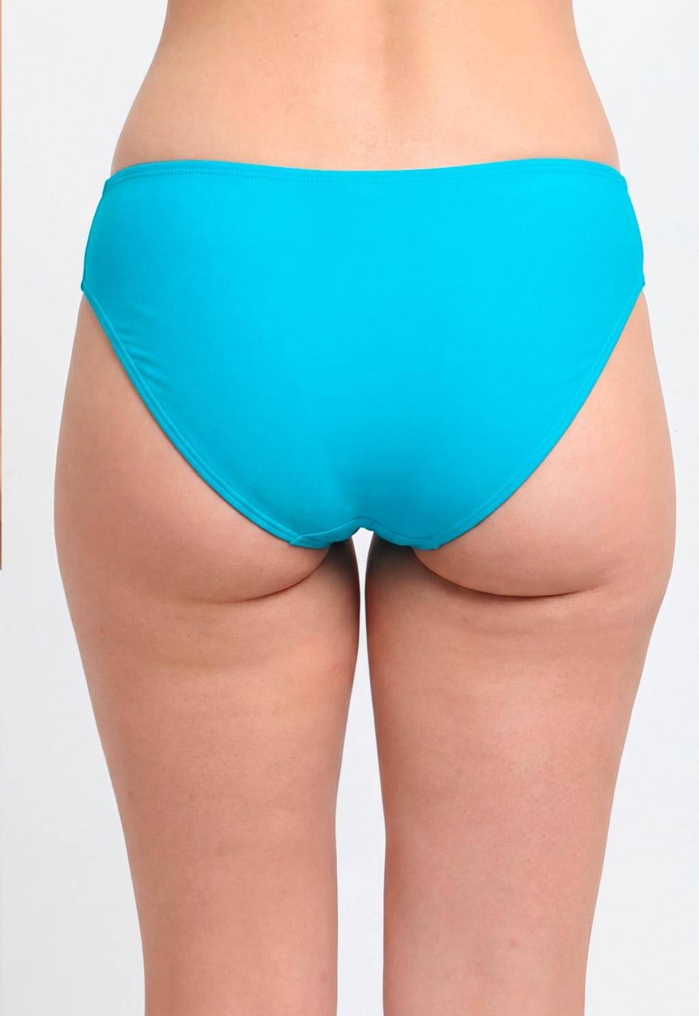 BIKINI CLASICO COSTADOS DRAPEADOS TURQUESA - 2