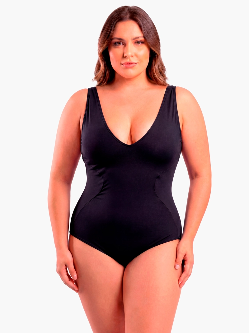 TRAJE DE BAÑO REDUCTOR AJUSTABLE NEGRO - 3