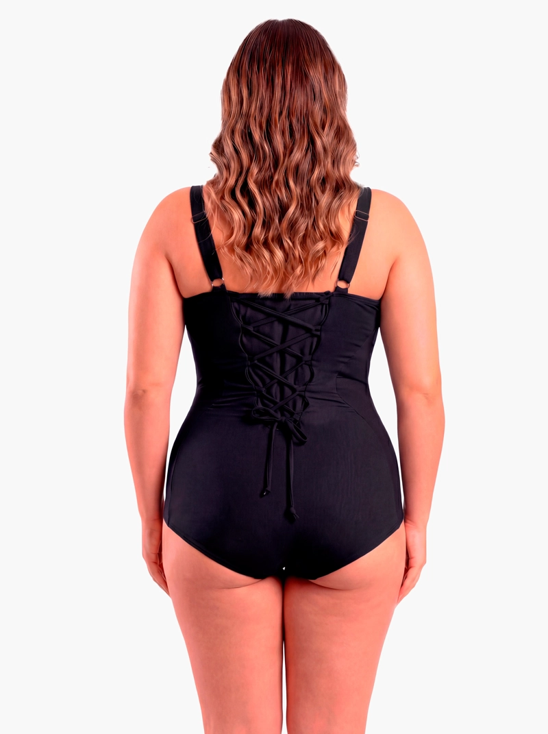 TRAJE DE BAÑO REDUCTOR AJUSTABLE NEGRO - 4