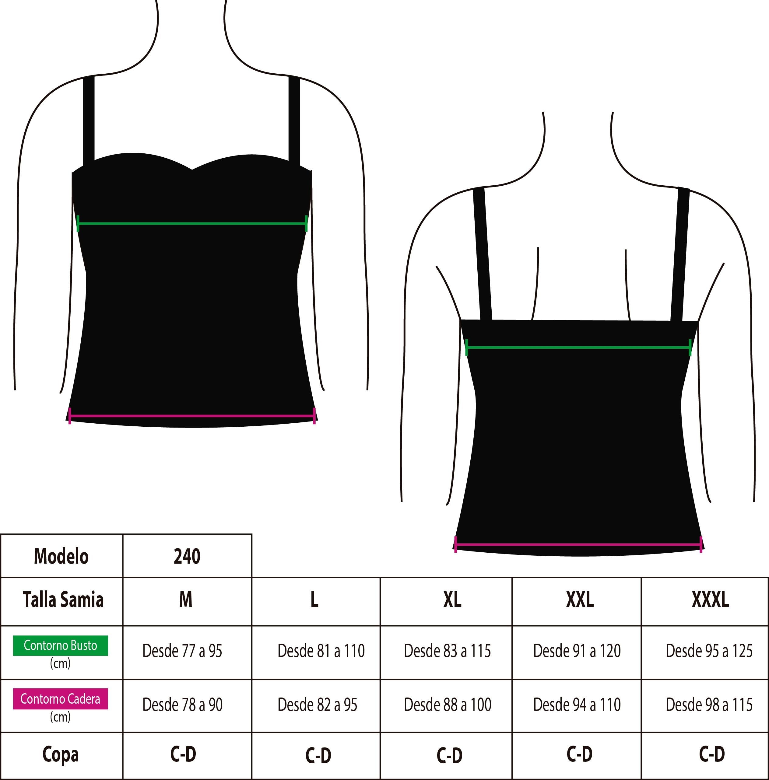 TRAJE DE BAÑO MUJER POLERA TANKINI REDUCTOR ESTAMPADO NEGRO - 3