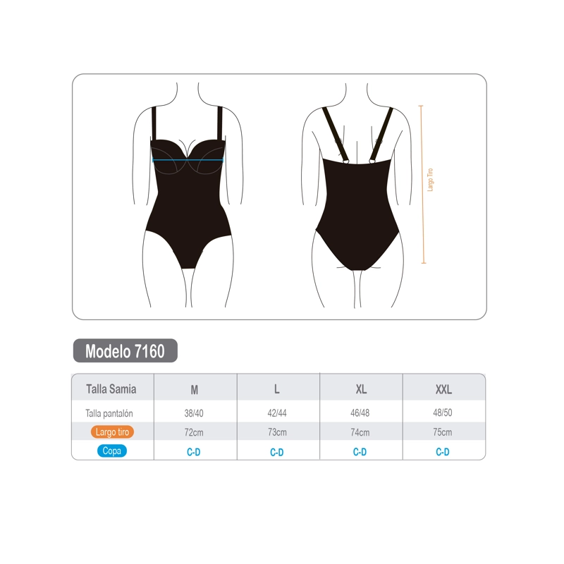 TRAJE DE BAÑO REDUCTOR COPA DOBLE D ESTAMPADO NEGRO - 3