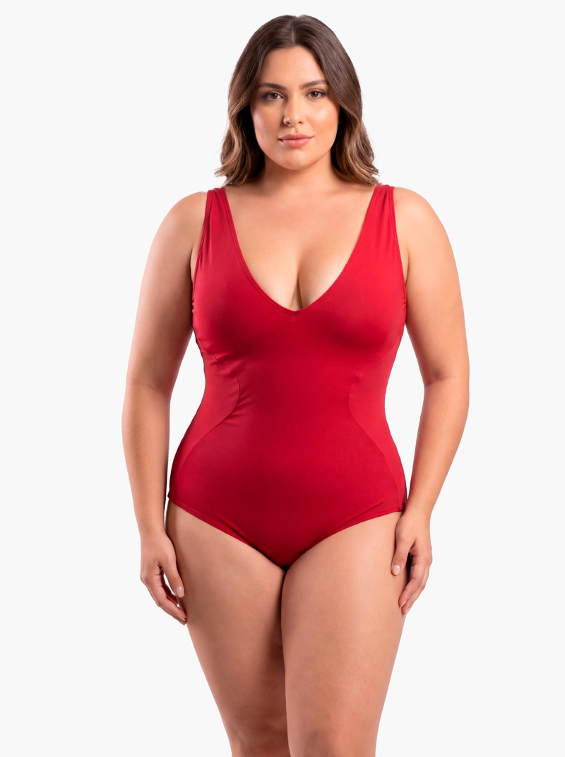 TRAJE DE BAÑO REDUCTOR AJUSTABLE ROJO - 1