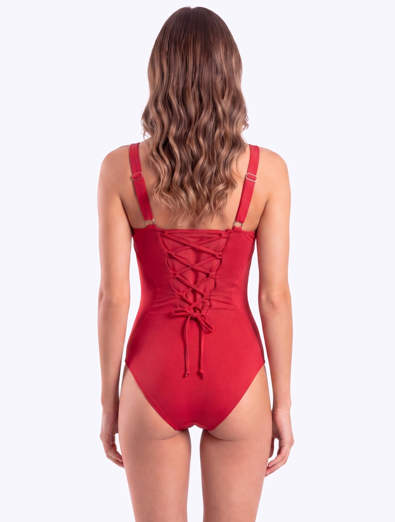 TRAJE DE BAÑO REDUCTOR AJUSTABLE ROJO - 2