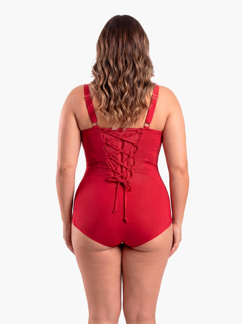 TRAJE DE BAÑO REDUCTOR AJUSTABLE ROJO - 4