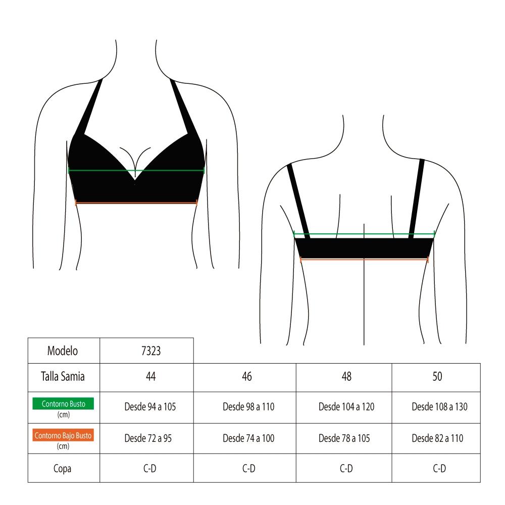 BIKINI SOSTE N CON COPA BLANDA C-D ESTAMPADO NEGRO - 3