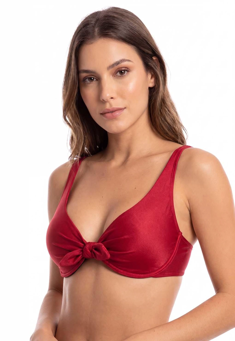 BIKINI ANUDADO COPA C - D ESTAMPADO BRILLANTE - 1