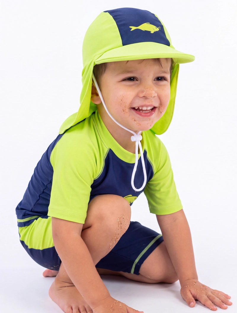 GORRO NIÑO TRAJE DE BAÑO VERDE PROTECCION SOLAR - 1