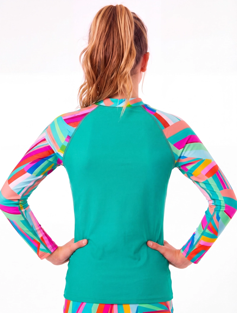 POLERA NIÑA PROTECCION UV ESTAMPADO VERDE - VERDE - 8 - 2