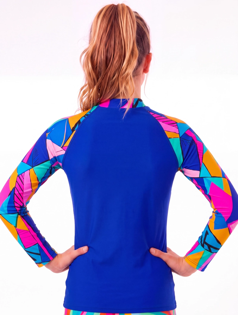 POLERA NIÑA PROTECCION UV ESTAMPADO AZUL - AZUL - 14 - 2