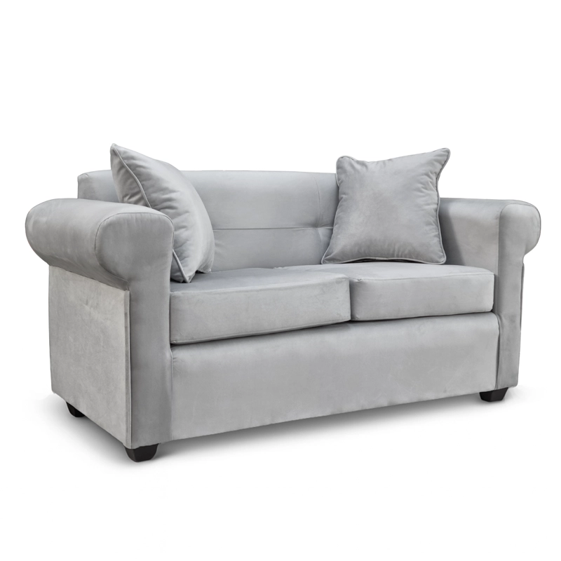 SOFÁ MUEBLES BARCELONA 2 CUERPOS FELPA GRIS - 2