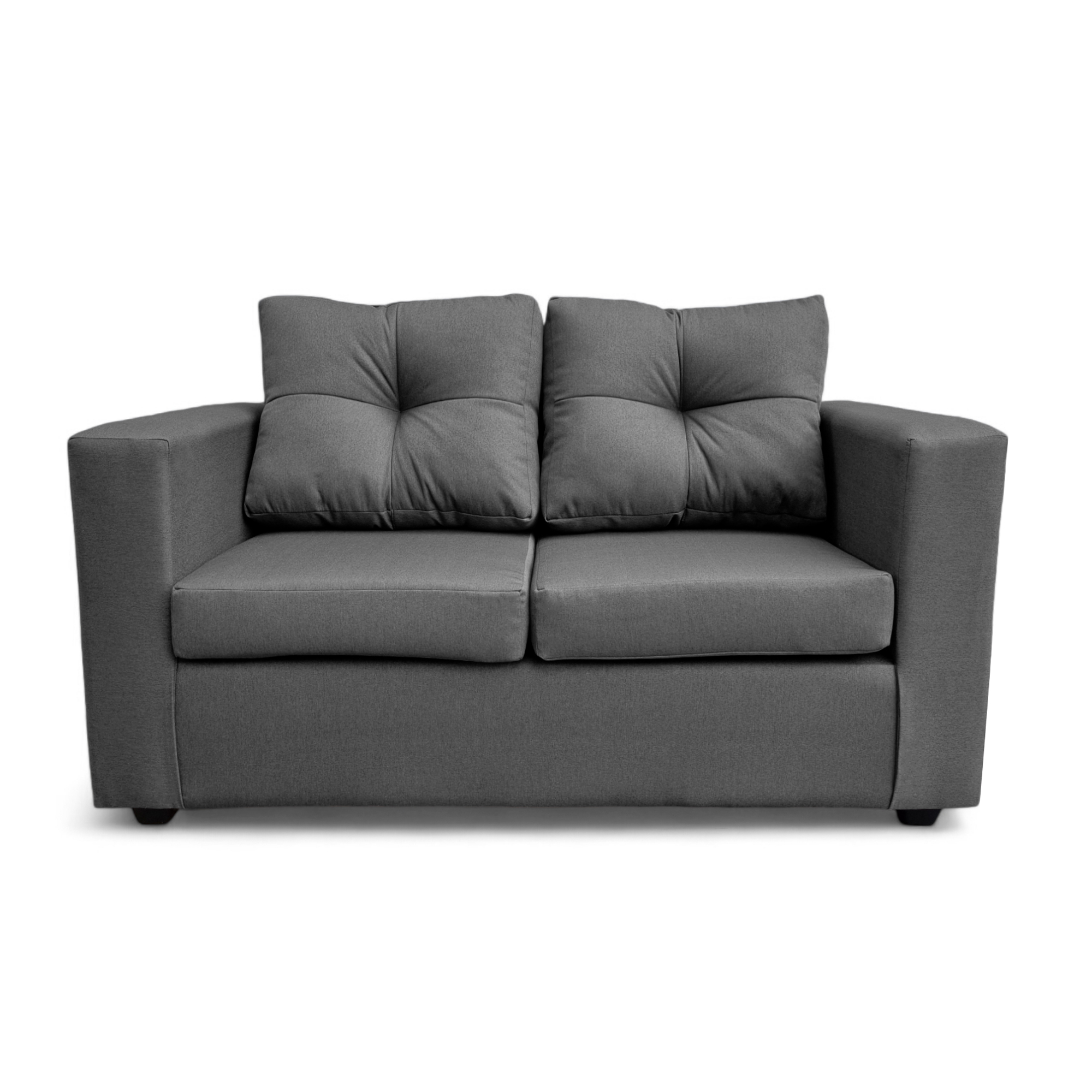 Ripley - SOFA 2 CUERPOS BILBAO TELA GRIS OSCURO