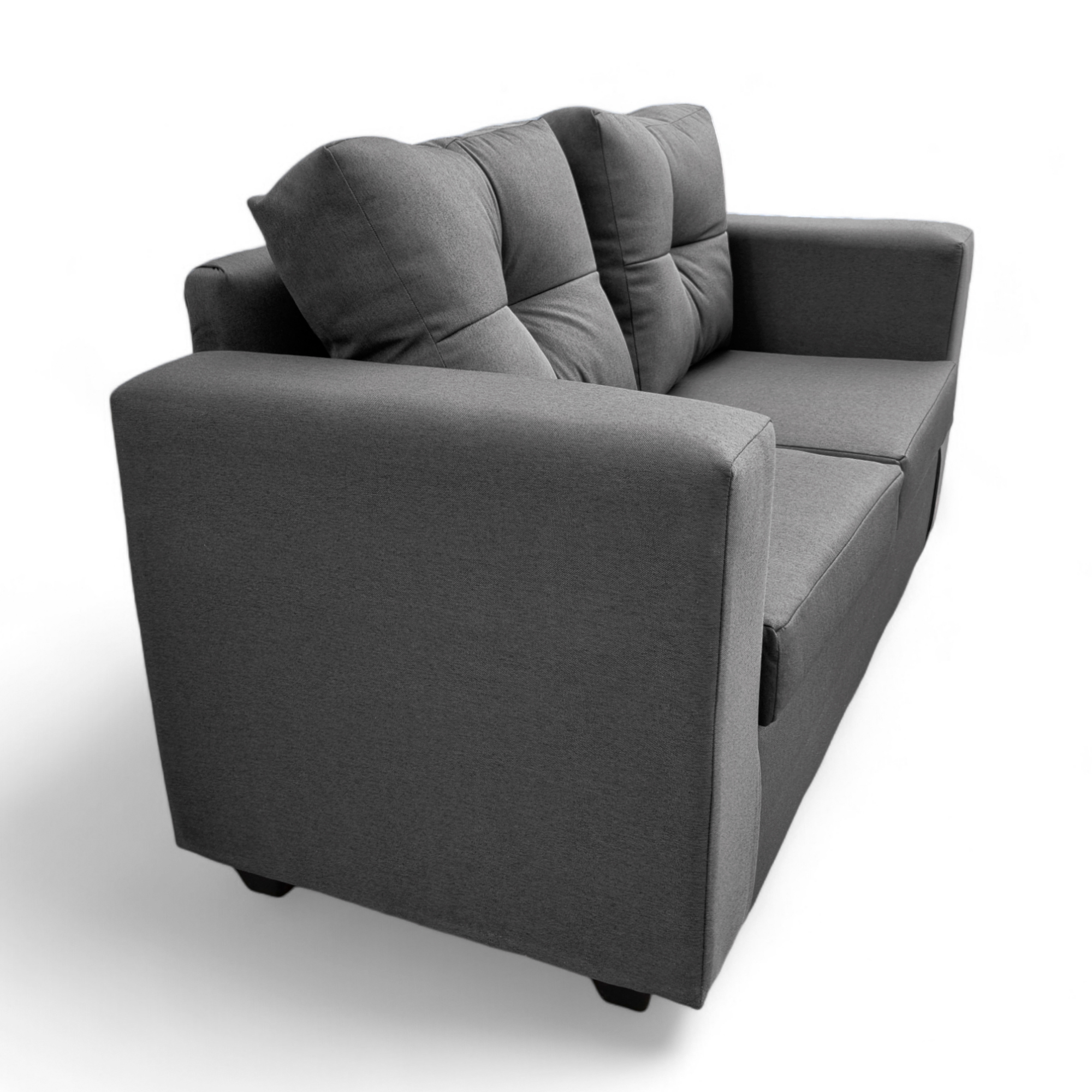Ripley - SOFA 2 CUERPOS BILBAO TELA GRIS OSCURO