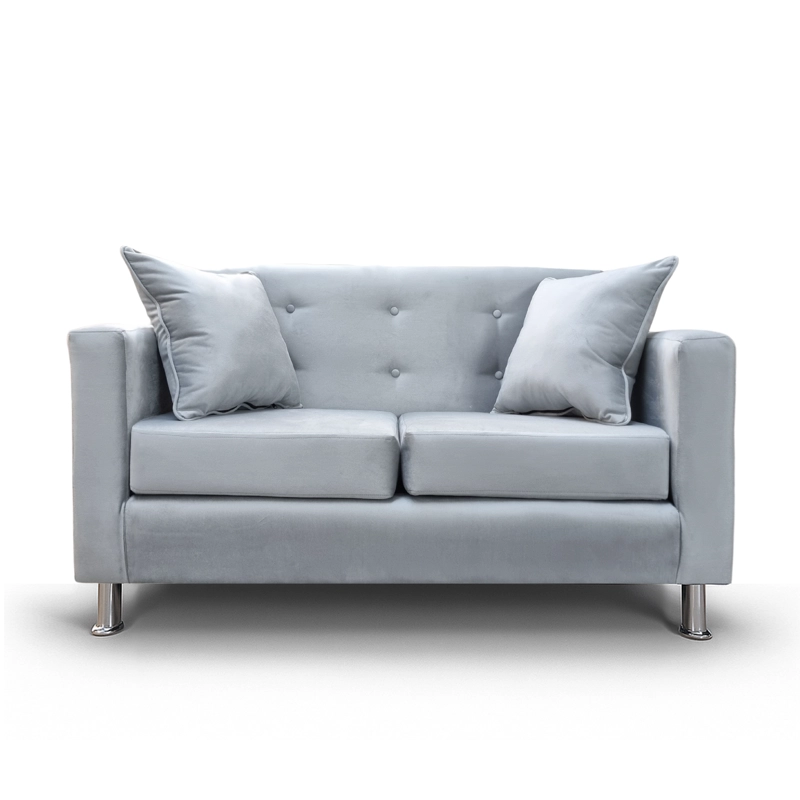 SOFÁ MUEBLES BARCELONA MALLORCA 2 CUERPOS FELPA GRIS - 2