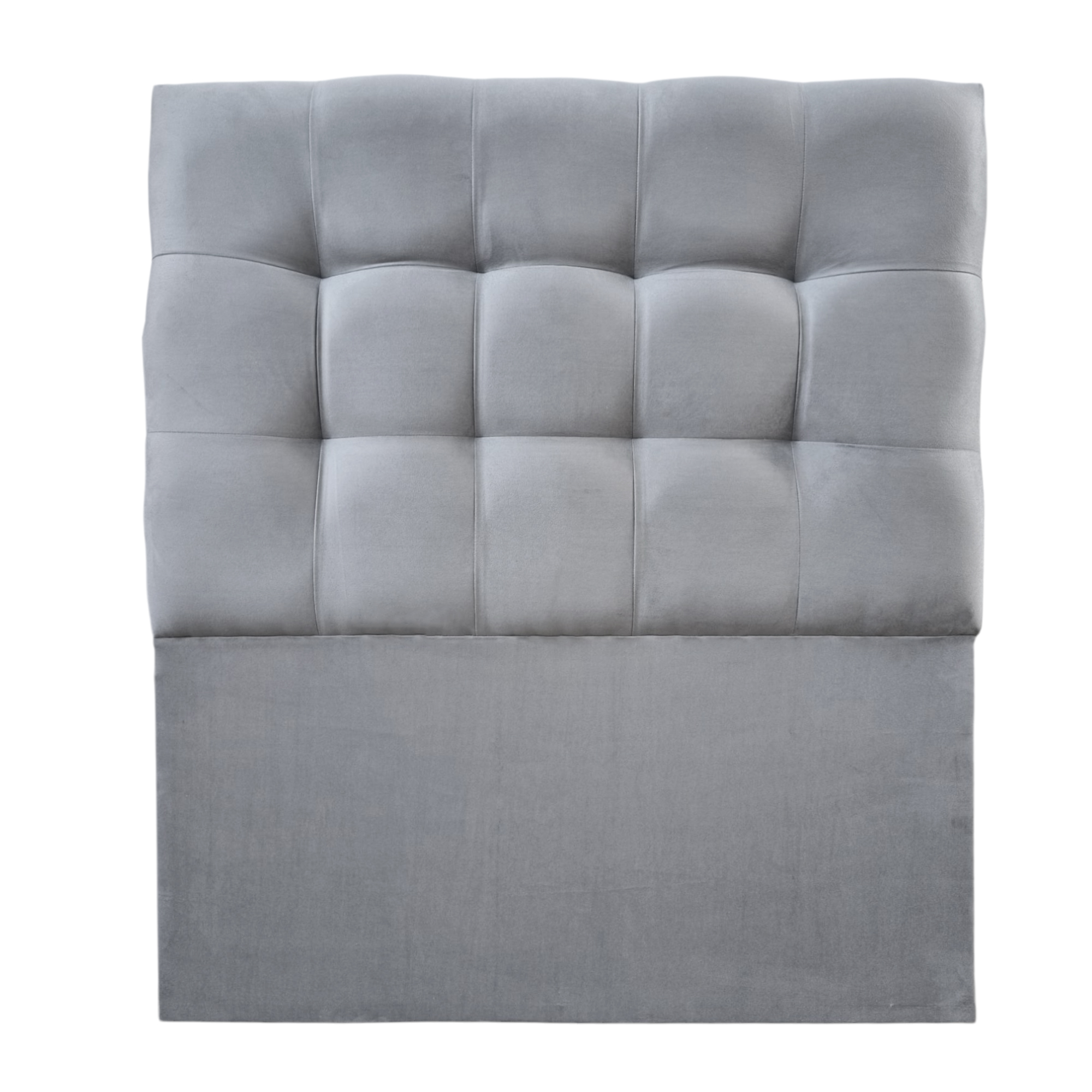 RESPALDO MUEBLES BARCELONA CAMA VALENCIA 1 PLAZA FELPA GRIS - 2