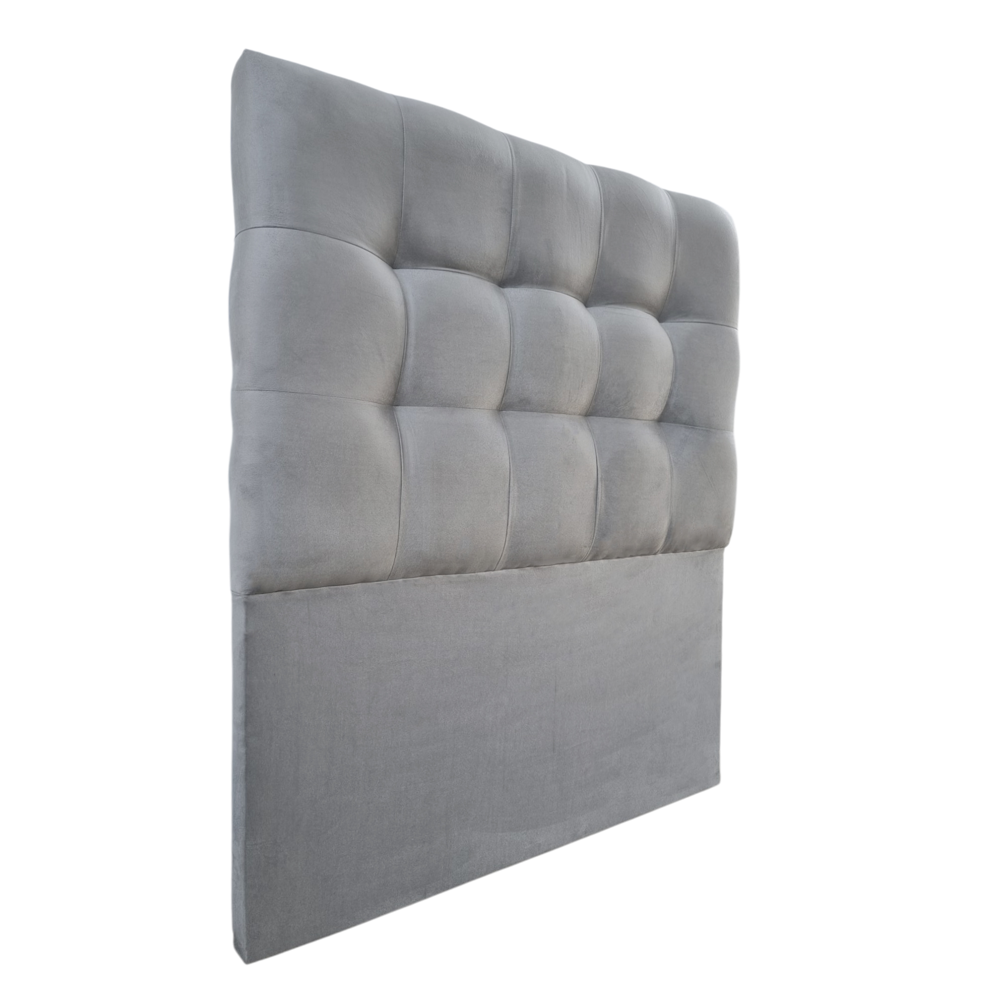RESPALDO MUEBLES BARCELONA CAMA VALENCIA 1 PLAZA FELPA GRIS - 3