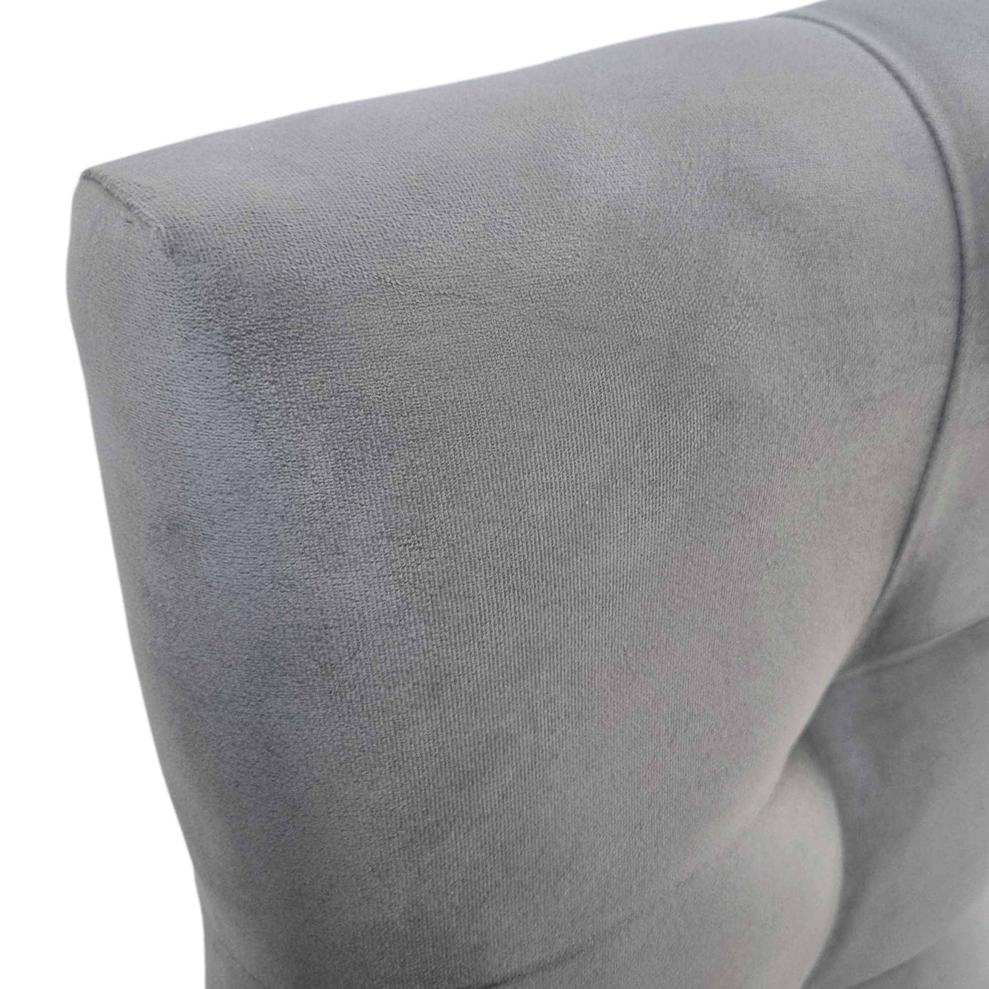 RESPALDO MUEBLES BARCELONA CAMA VALENCIA 1 PLAZA FELPA GRIS - 4