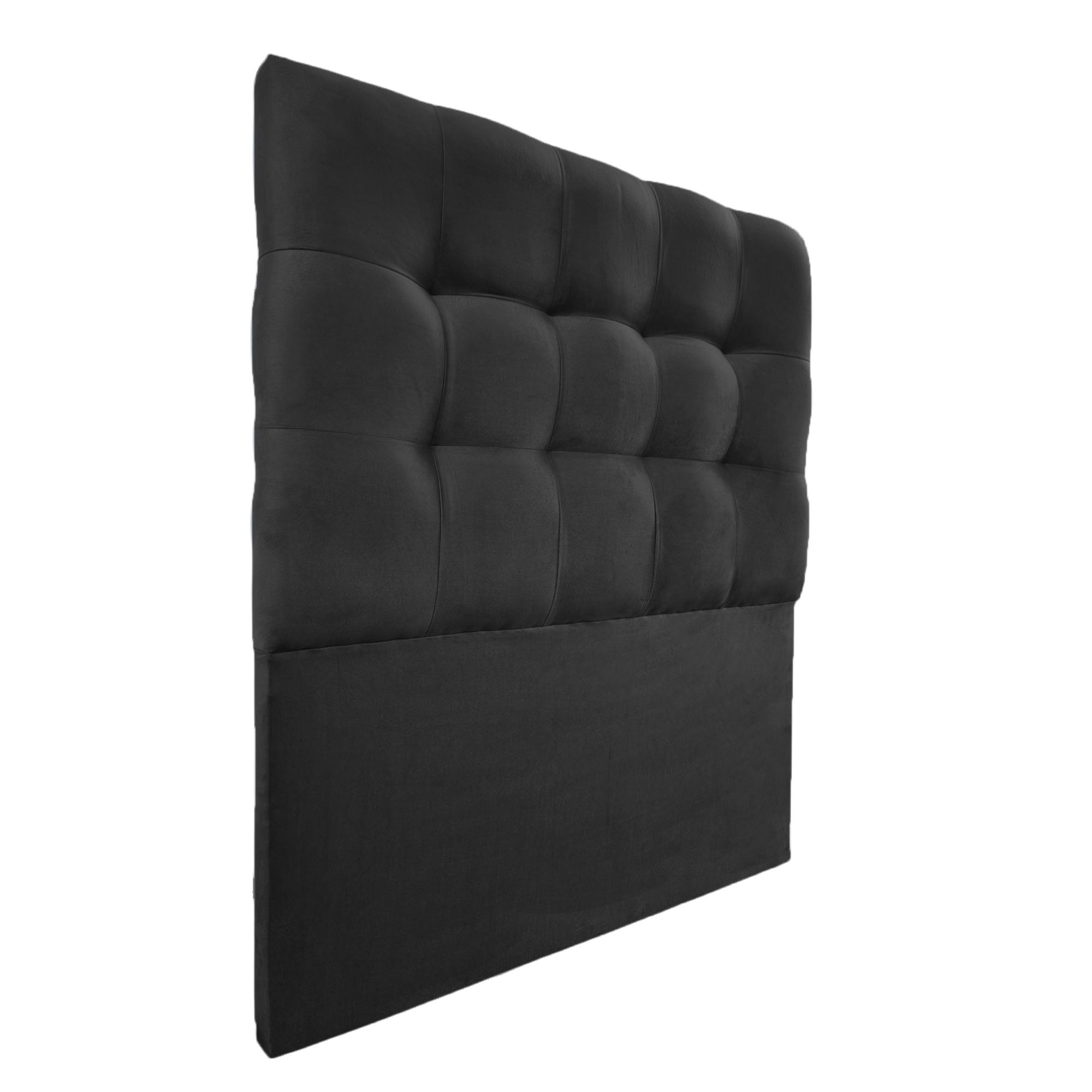 RESPALDO MUEBLES BARCELONA CAMA VALENCIA 1 PLAZA FELPA NEGRO - 3