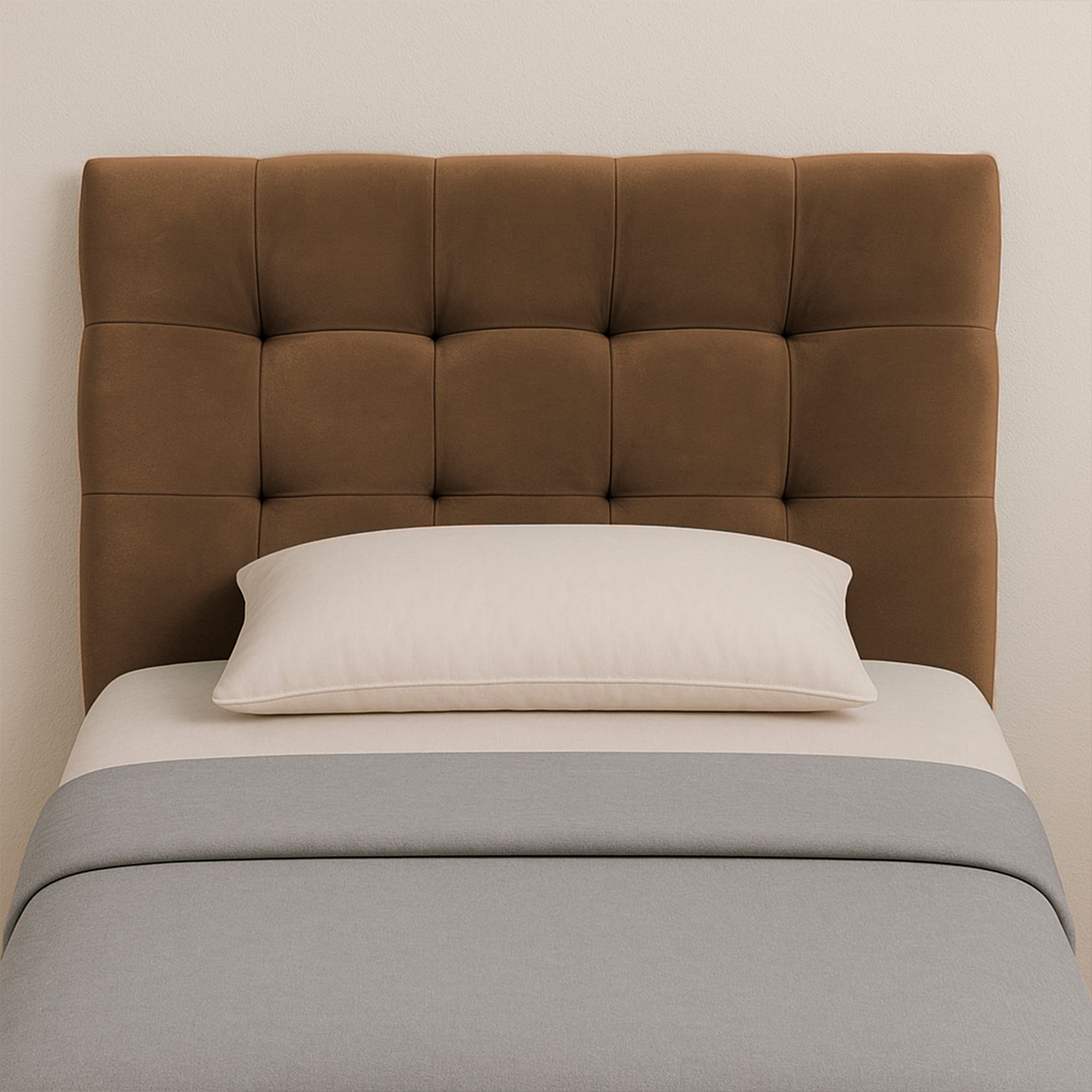 RESPALDO MUEBLES BARCELONA CAMA VALENCIA 1 PLAZA FELPA CAFÉ - 1