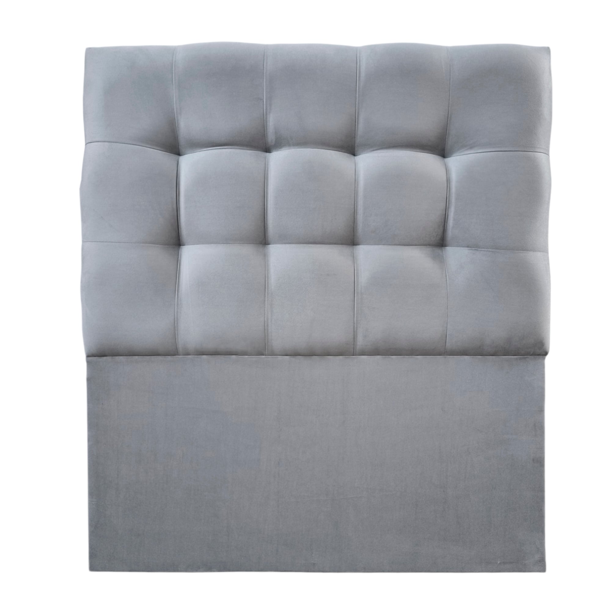 RESPALDO MUEBLES BARCELONA CAMA VALENCIA 1.5 PLAZAS FELPA GRIS - 2