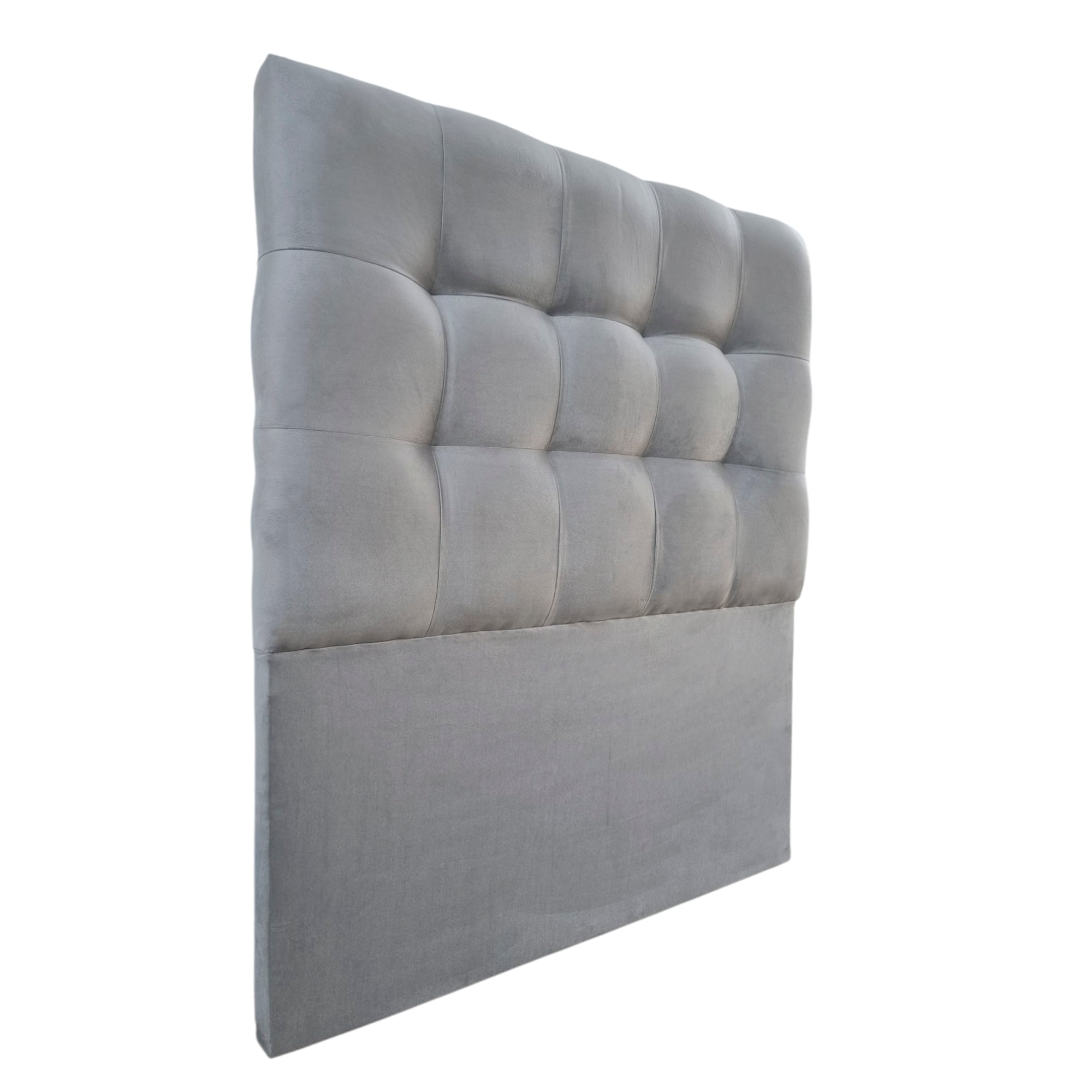 RESPALDO MUEBLES BARCELONA CAMA VALENCIA 1.5 PLAZAS FELPA GRIS - 3
