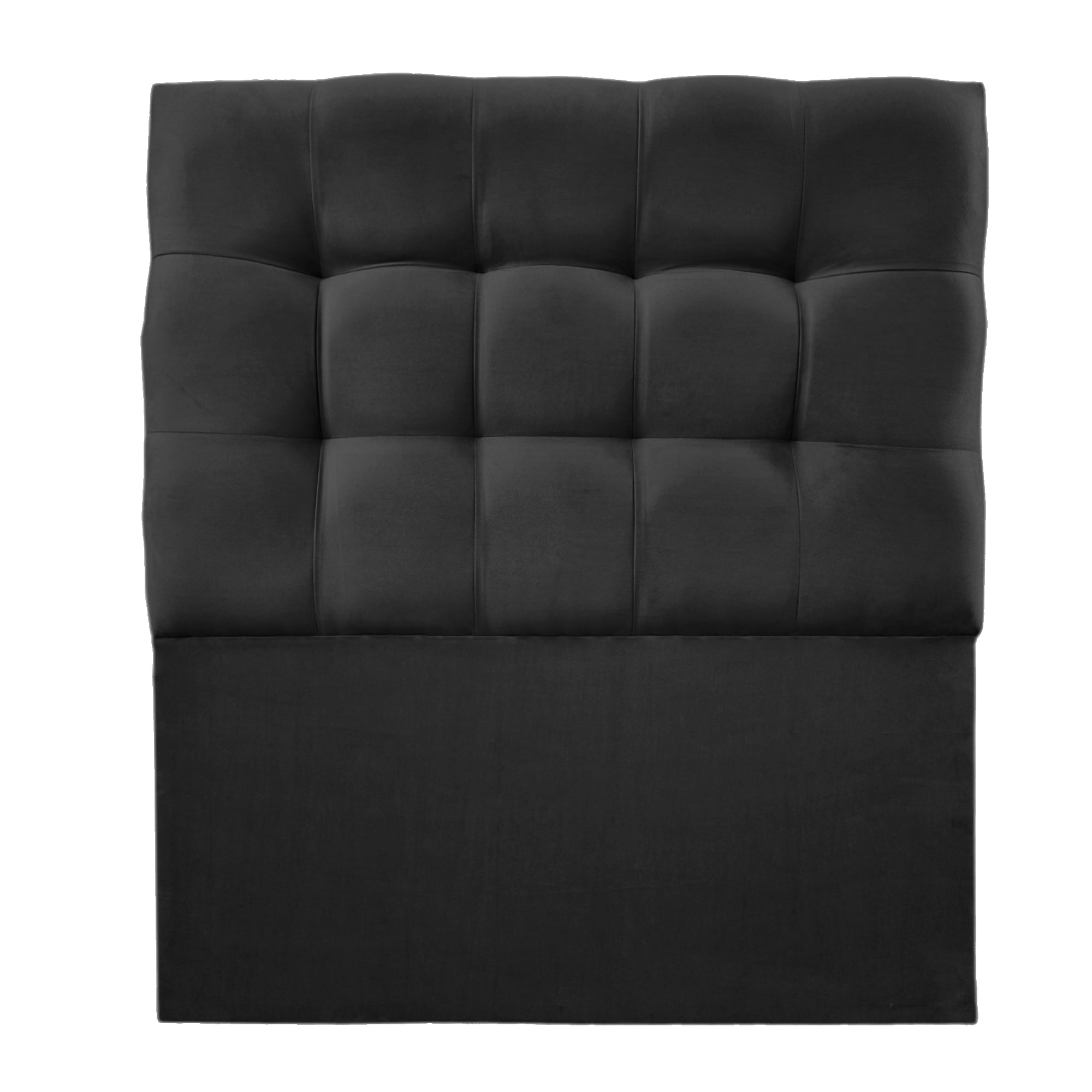 RESPALDO MUEBLES BARCELONA CAMA VALENCIA 1.5 PLAZAS FELPA NEGRO - 2